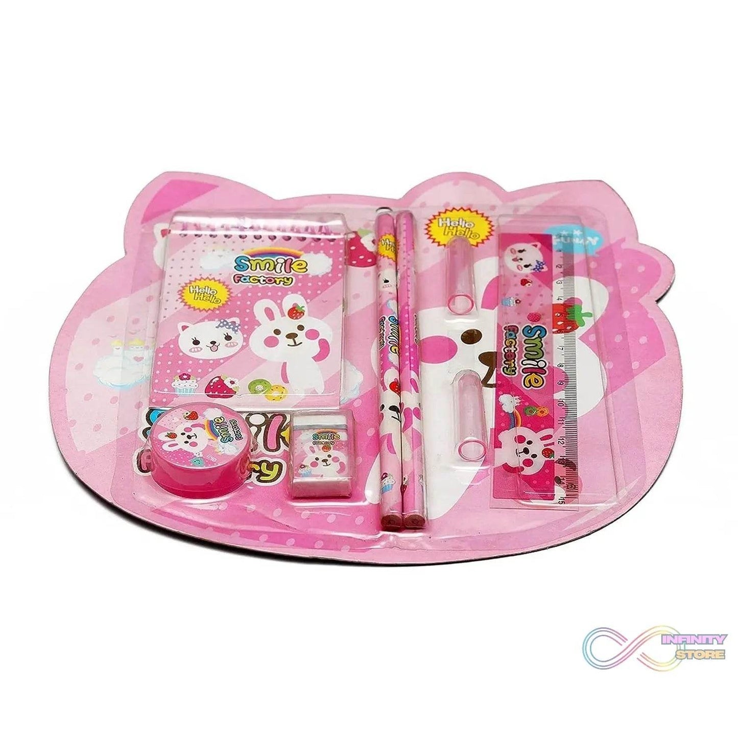 8 in1 Mix Stationery Gift Set for Kids, Stationary Set Including Pencil Ruler Rubber Pencil Sharpener, Pencil Cover, School, Office Product Gift - infinityexculsivestore.com