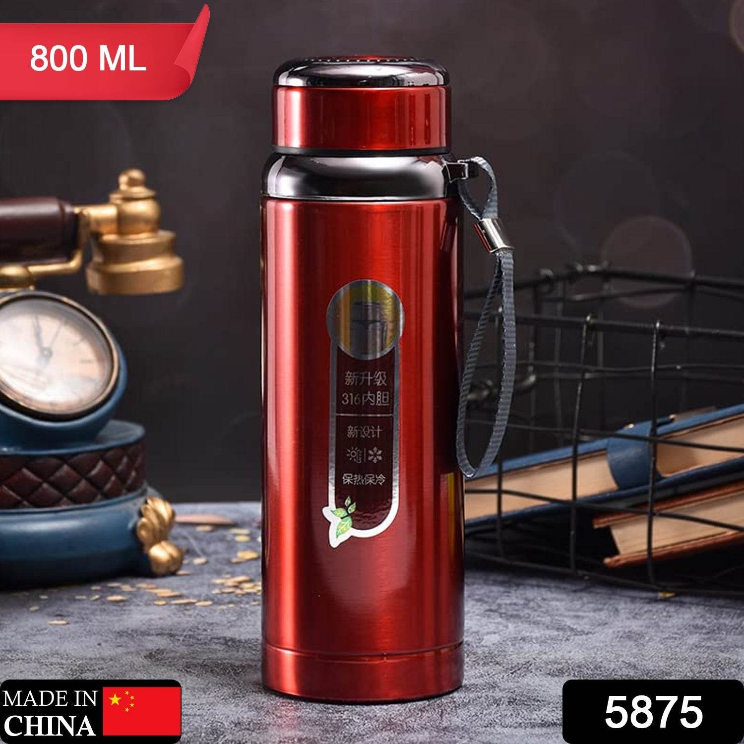 800ml Stainless Steel Water Bottle for Men Women Kids | Thermos Flask | Reusable Leak-Proof Thermos steel for Home Office Gym Fridge Travelling - infinityexculsivestore.com