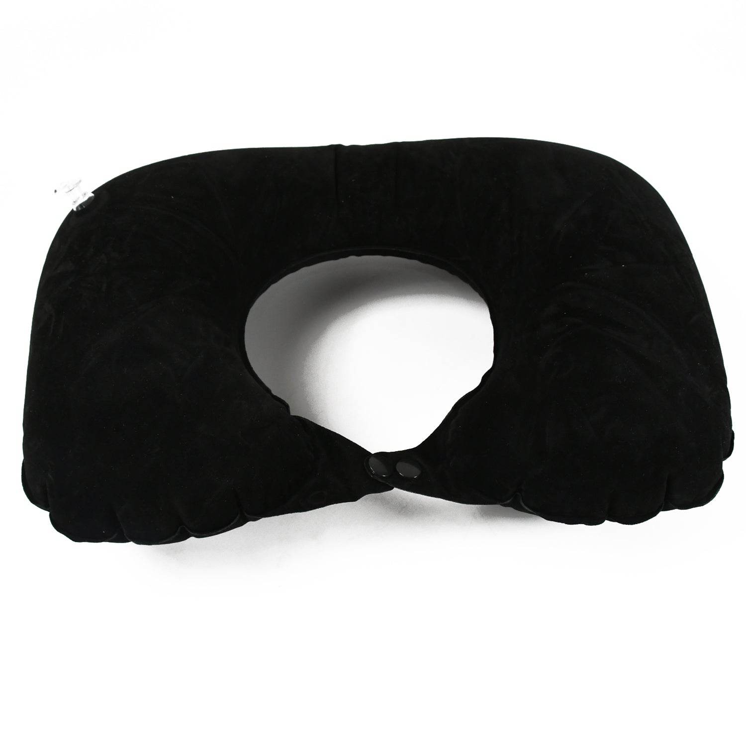 8512 3 in 1 Comfortable Travel Sleeping Kit, Neck Pillow, Eye Mask & Ear Plug Set Inflatable Plane Sleeping Pillow Head Neck Support Pillows for Travel Airplane Office, Black - infinityexculsivestore.com
