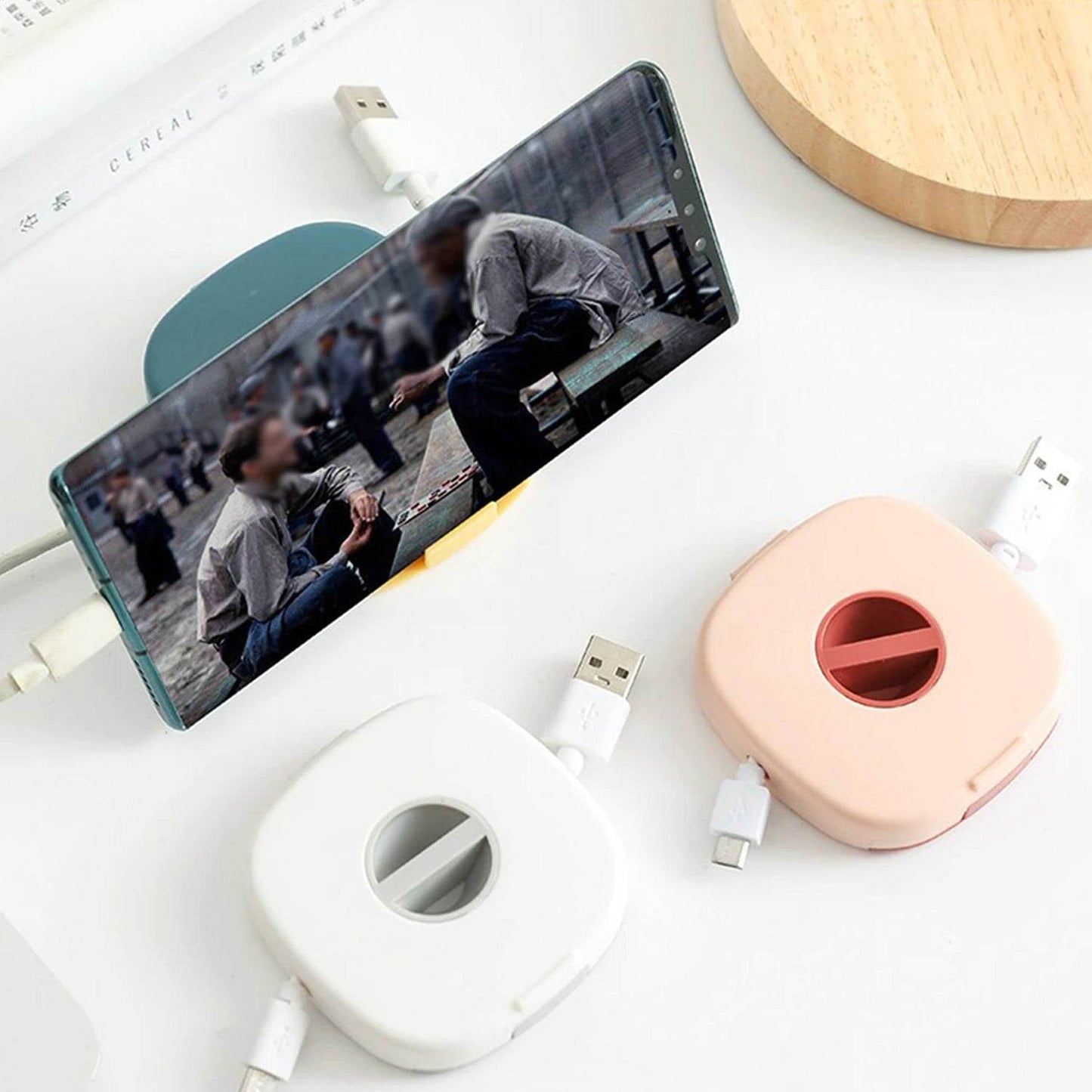 8Pcs Mobile Accessories Combo In Zip Printed Pouch Bag - infinityexculsivestore.com