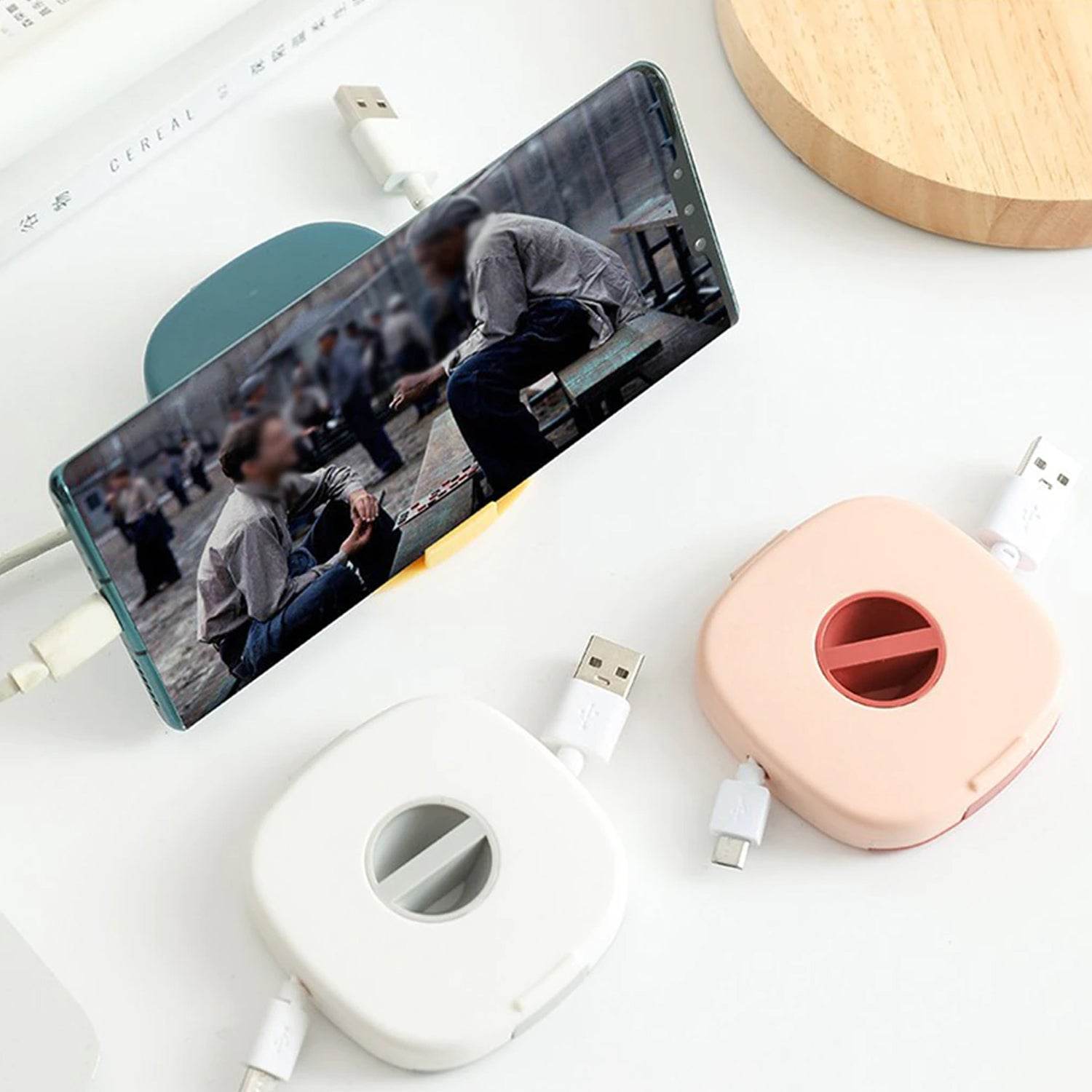 8Pcs Mobile Accessories Combo In Zip Printed Pouch Bag - infinityexculsivestore.com
