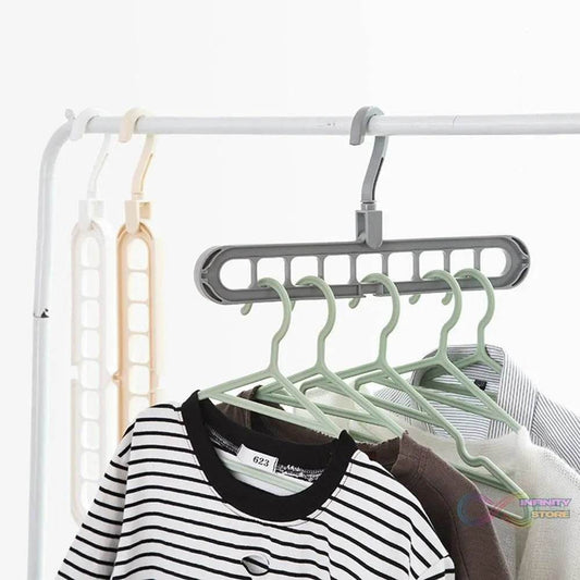 9 Hole Plastic Hanger Hanging hook Indoor Wardrobe Clothes Organization Storage Balcony Windowsill Suit Racks - infinityexculsivestore.com