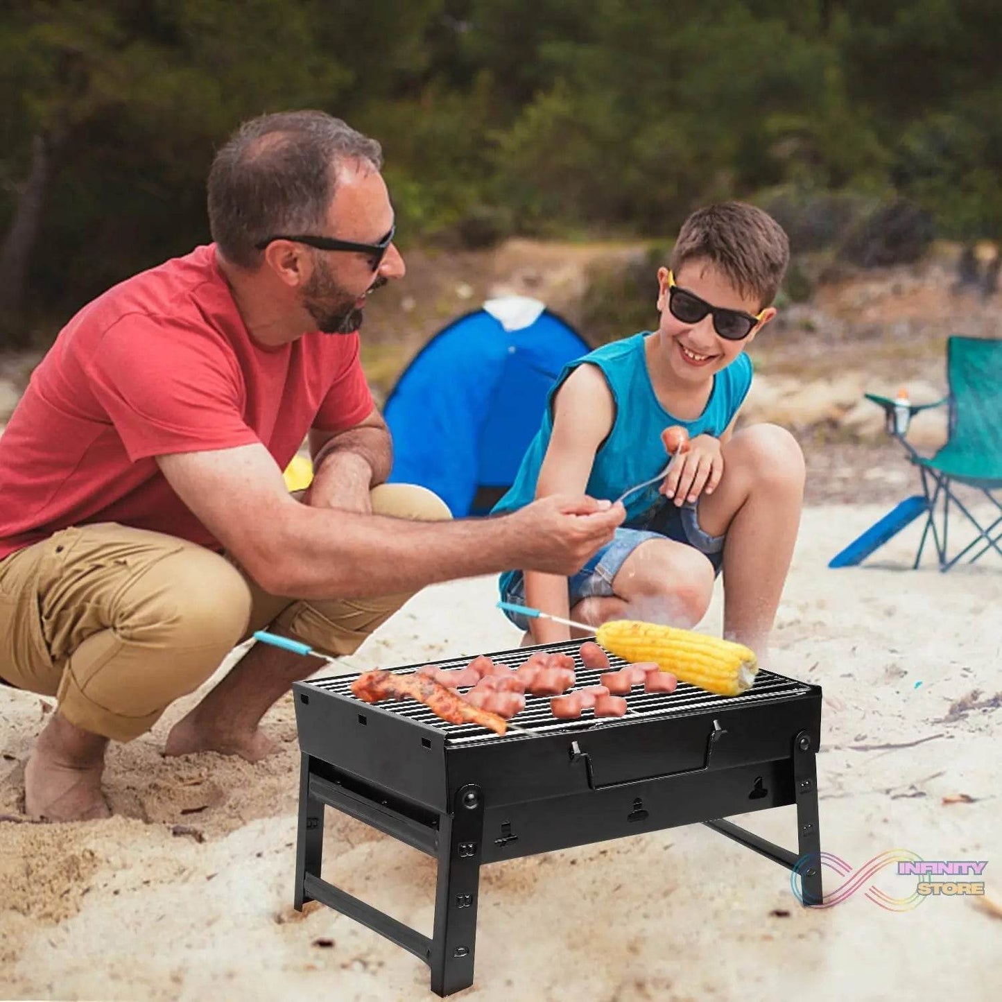A Barbecue Grill used for making barbecue of types of food stuffs like vegetables, chicken meat etc. - infinityexculsivestore.com
