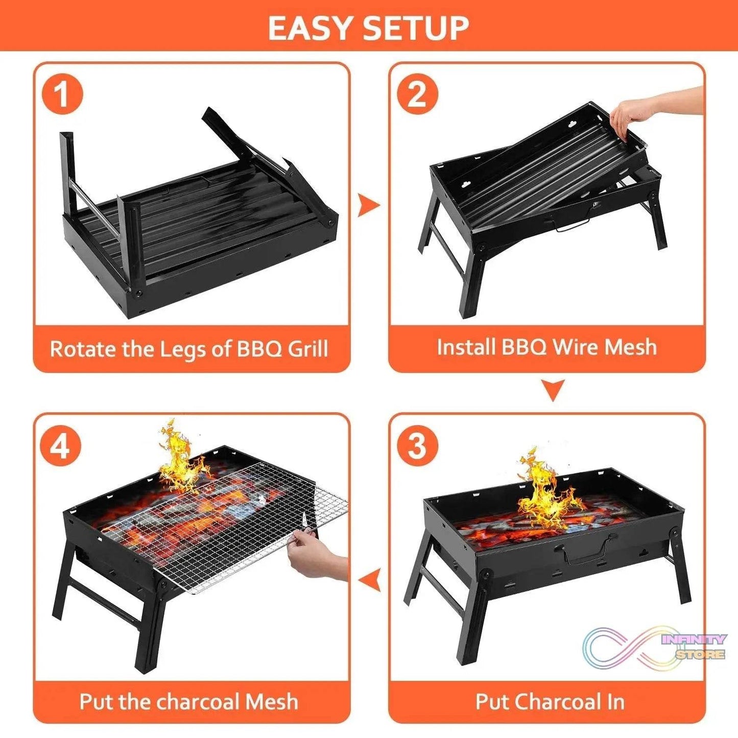 A Barbecue Grill used for making barbecue of types of food stuffs like vegetables, chicken meat etc. - infinityexculsivestore.com