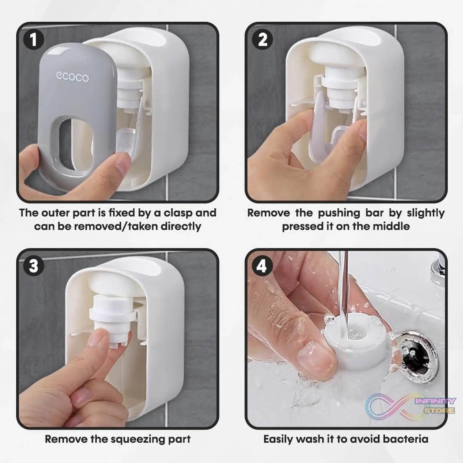ABS Automatic Toothpaste Dispenser Space Saving for Home Bath Accessory (1 Pc) - infinityexculsivestore.com