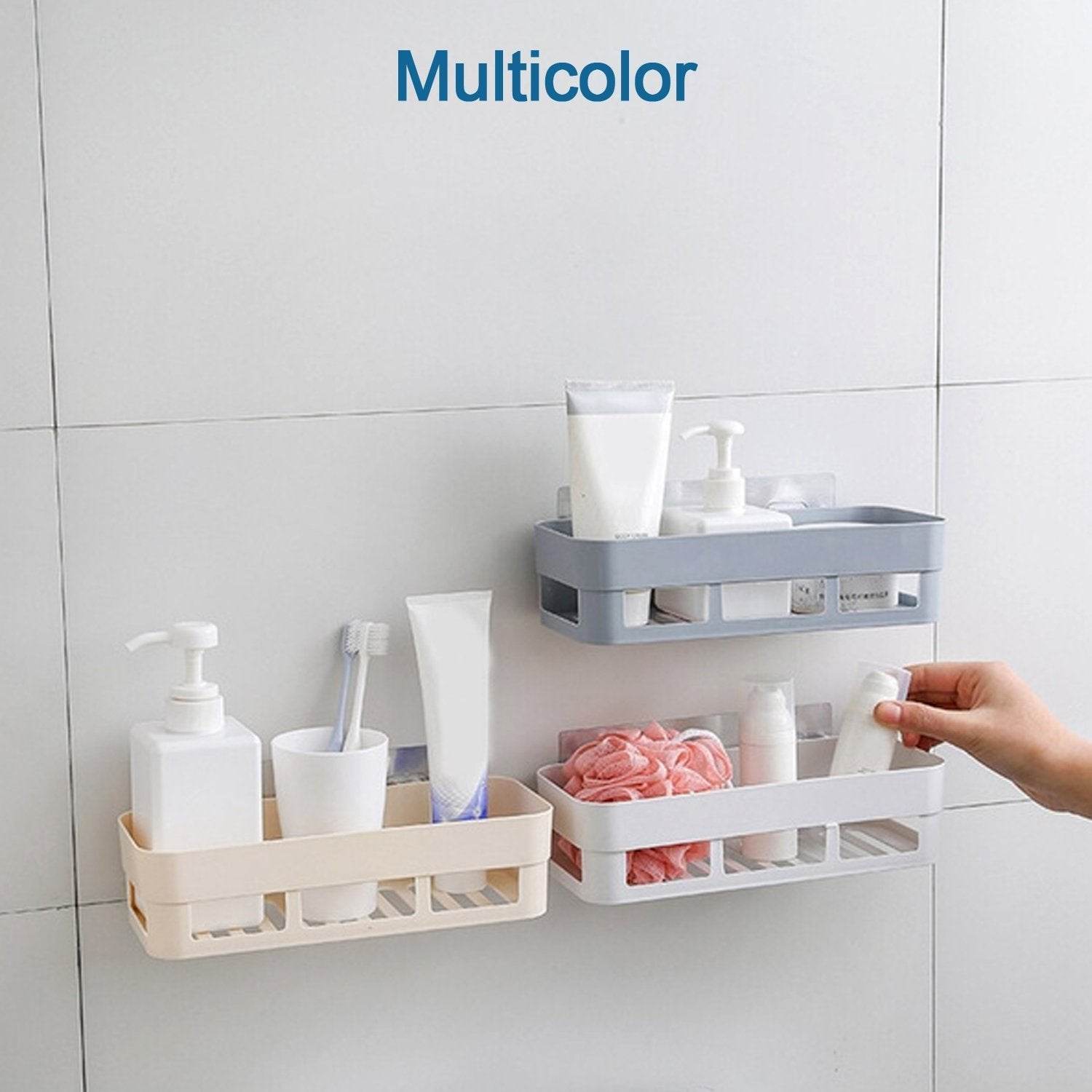 ABS Plastic Shower Corner Caddy Basket Shelf Rack with Wall Mounted Suction Cup for Bathroom Kitchen - infinityexculsivestore.com