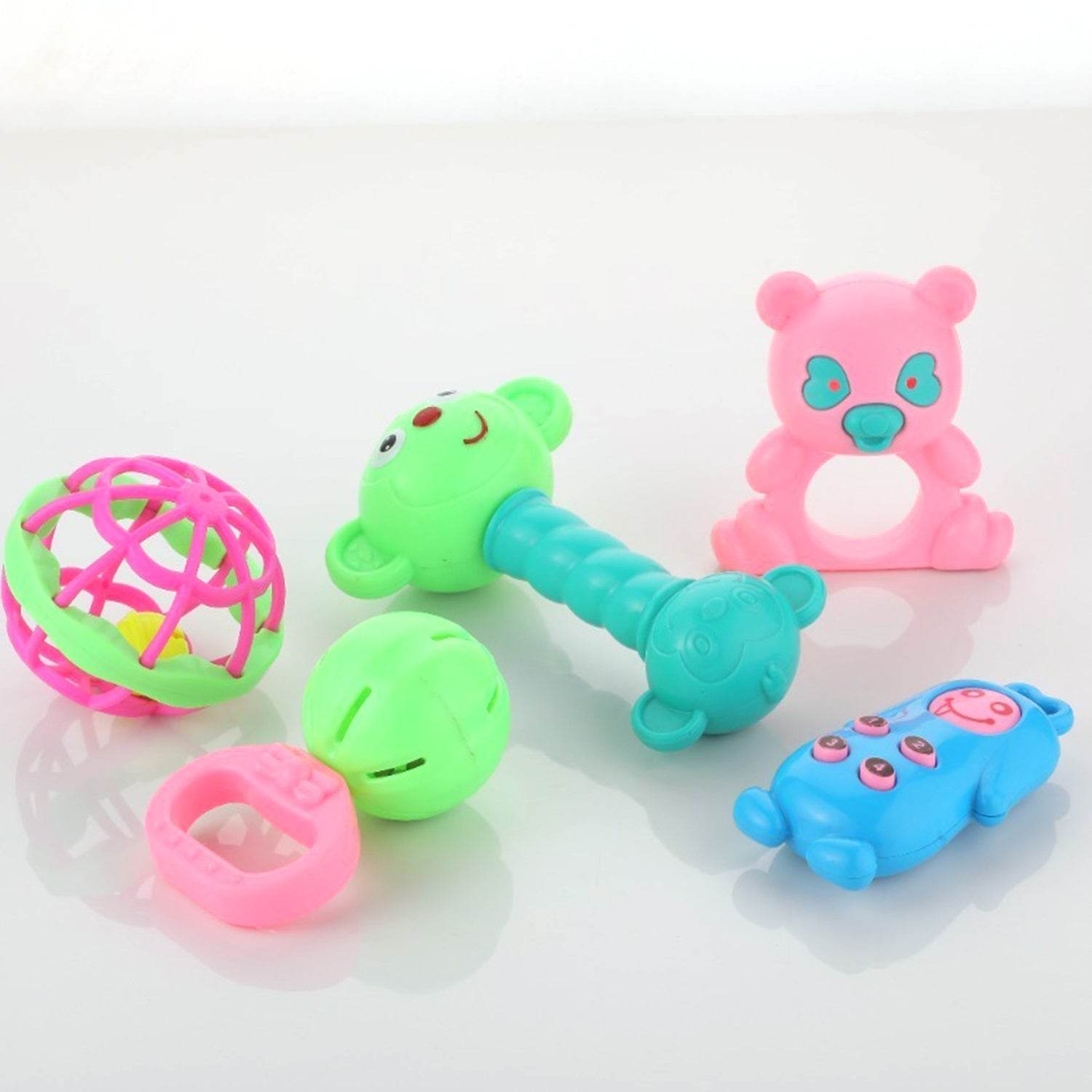 AT38 5Pc Rattles Baby Toy and game for kids and babies for playing and enjoying purposes. - infinityexculsivestore.com