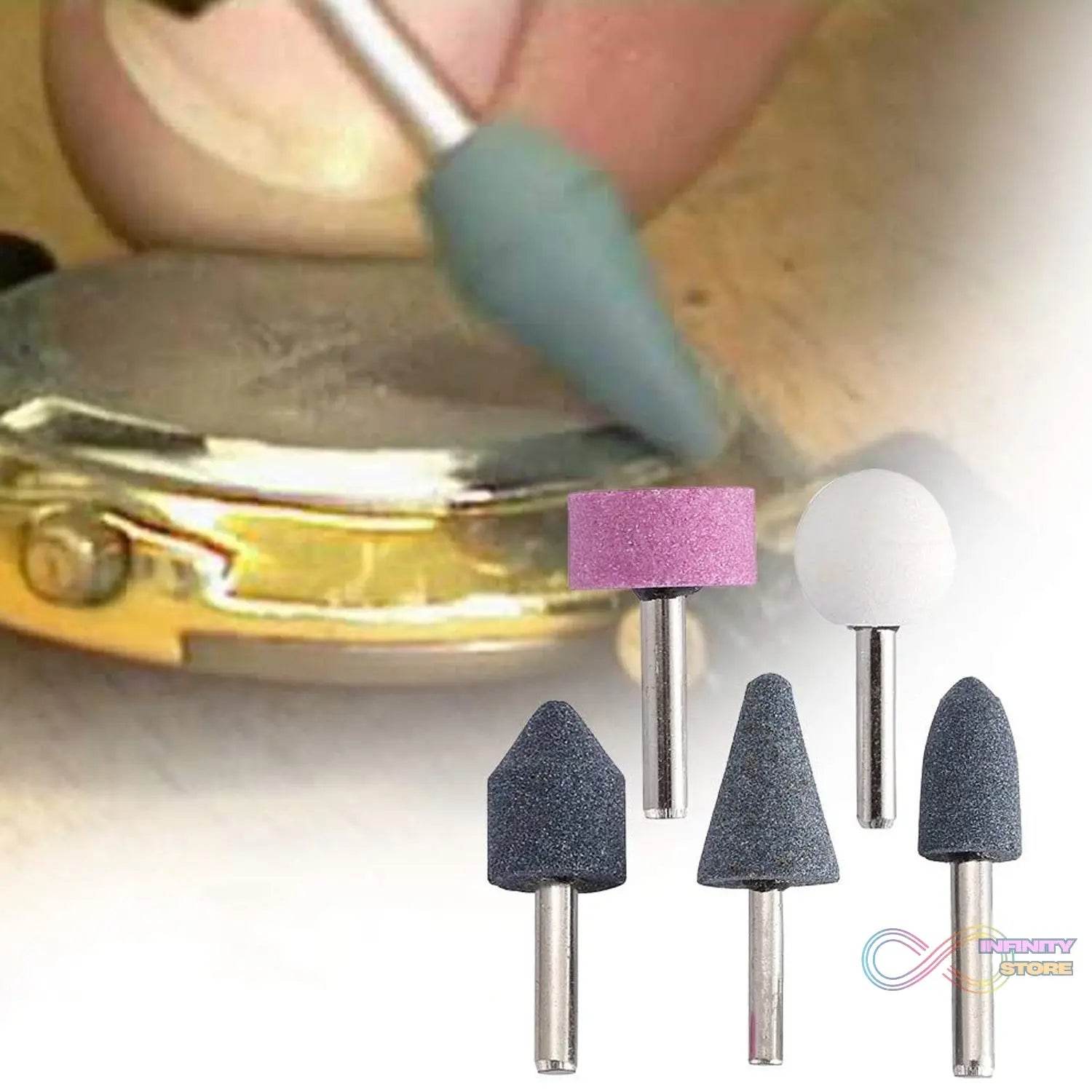 Abrasive Mounted Stone Grinding Wheel Head Grinding Burr Wheel Rotary Tools Set 5 Pcs - infinityexculsivestore.com