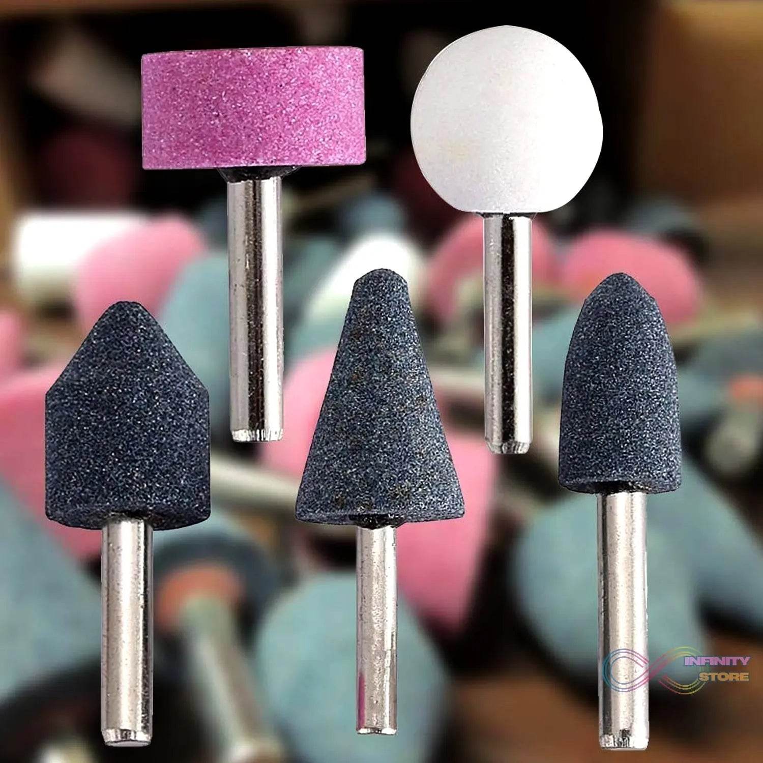 Abrasive Mounted Stone Grinding Wheel Head Grinding Burr Wheel Rotary Tools Set 5 Pcs - infinityexculsivestore.com