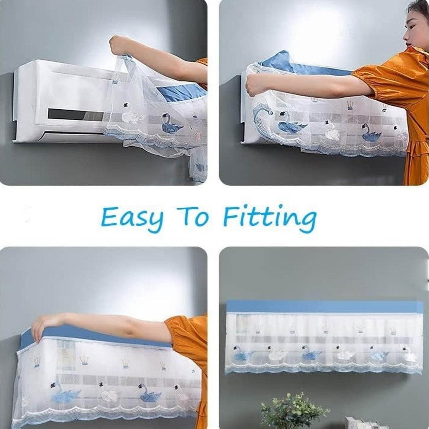 Ac Cover Air Conditioning Dust Cover Folding Designer Ac Cover For Indoor Split Cover Washable Foldable Dustproof Cover ( approx 1 Ton / Mix Design / 1 Pc) (ac curtain) - infinityexculsivestore.com