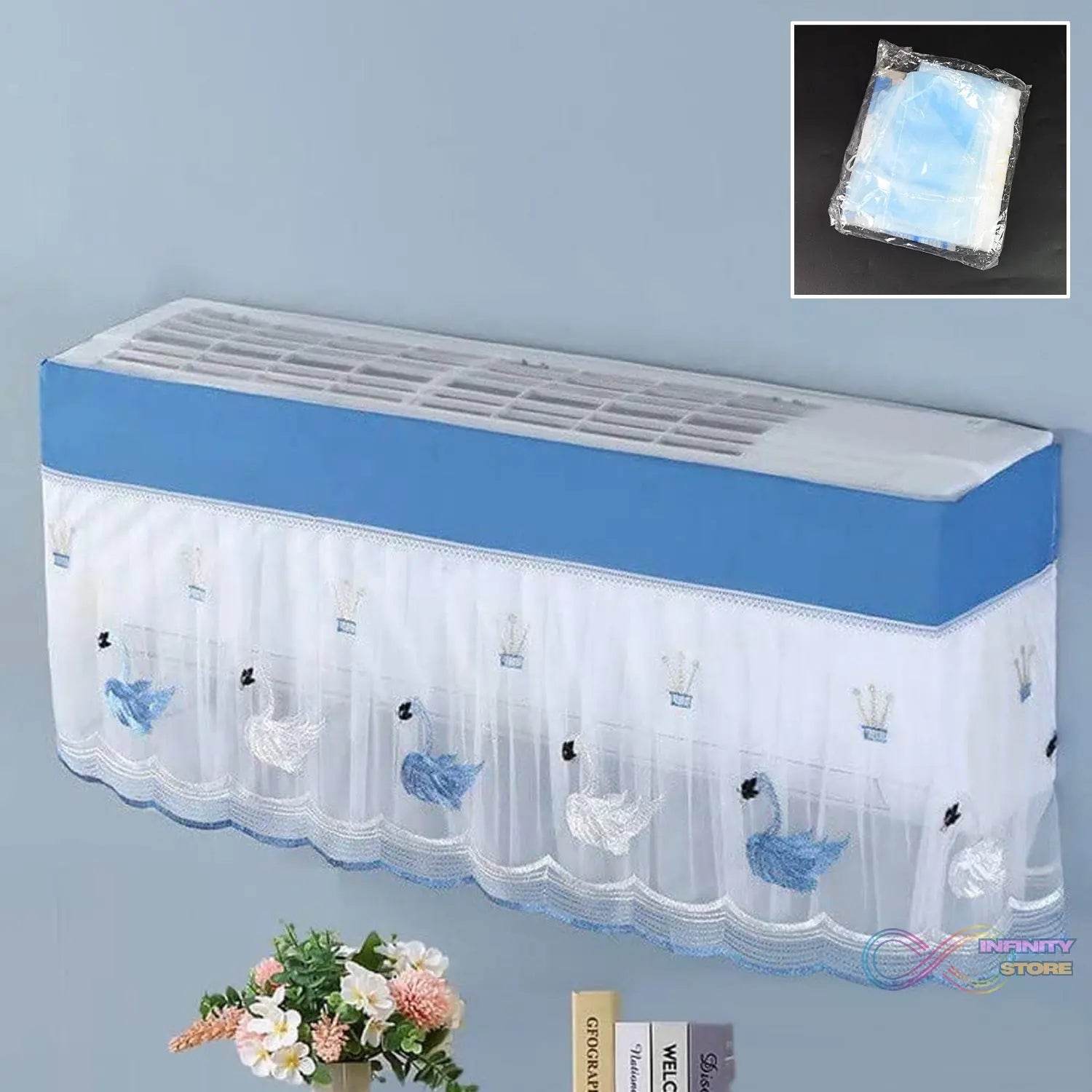 Ac Cover Air Conditioning Dust Cover Folding Designer (Approx 1 Ton / 1 Pc / ac curtain / Mix Design) - infinityexculsivestore.com