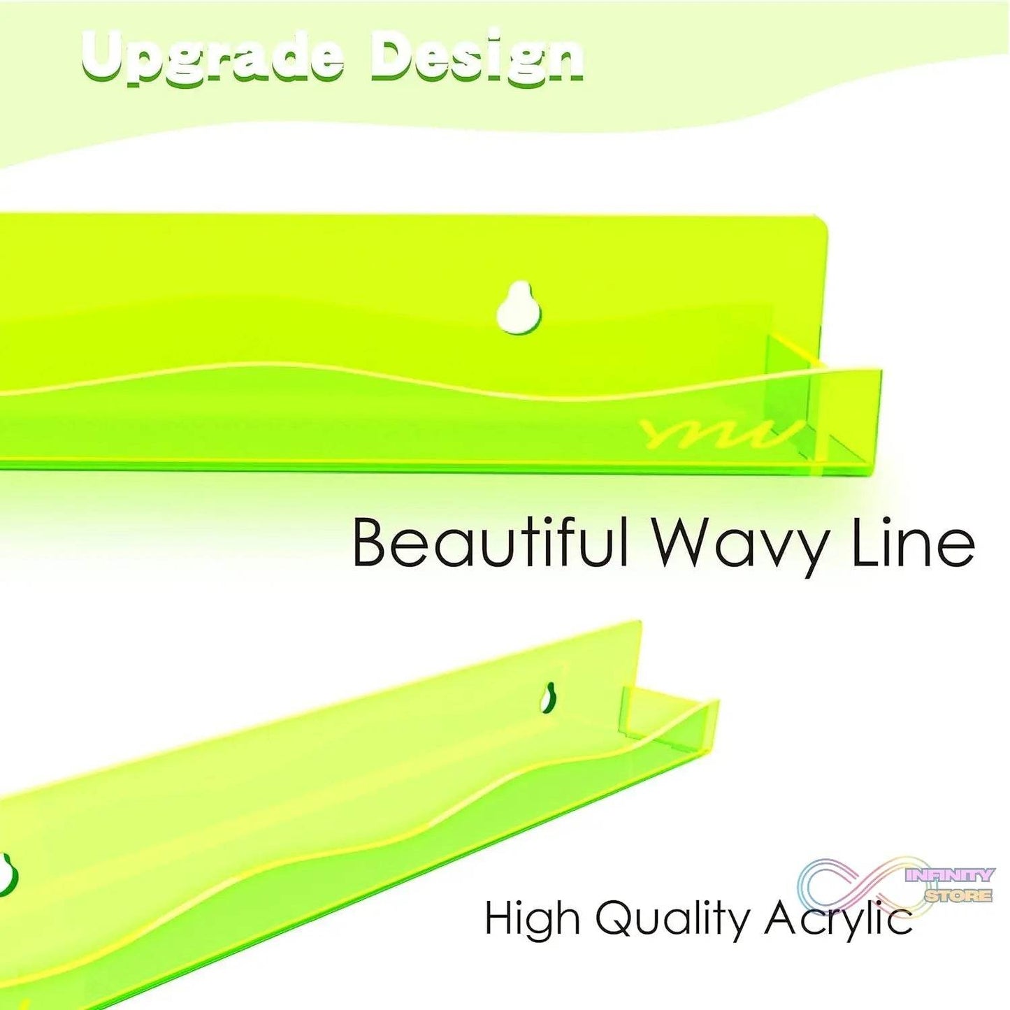Acrylic Floating Shelves Wall Mounted Shelves (1 Pc / 38 Cm Long) - infinityexculsivestore.com