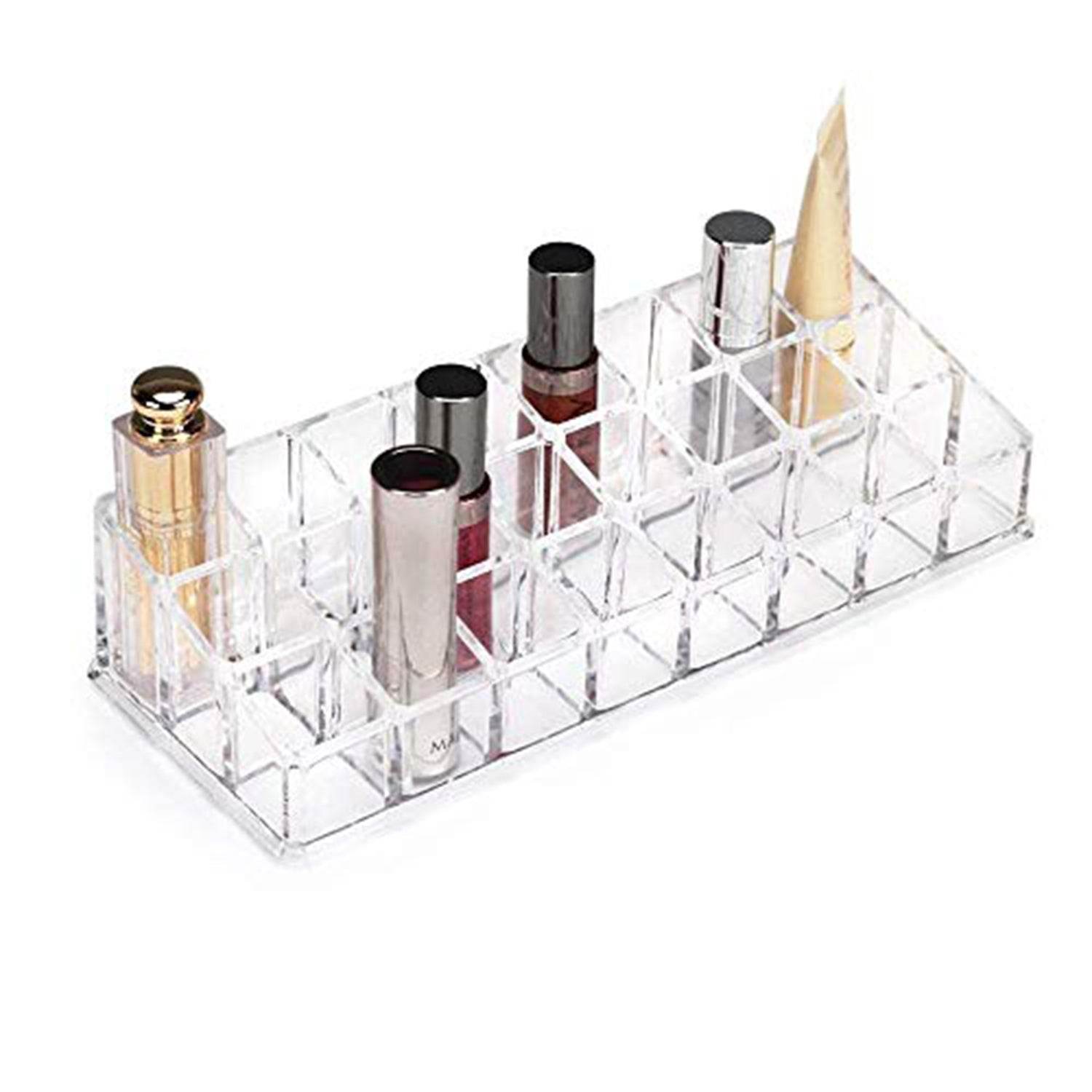 Acrylic Multi Purpose Lipstick Cosmetics Stand Display Holder 24 Section - infinityexculsivestore.com