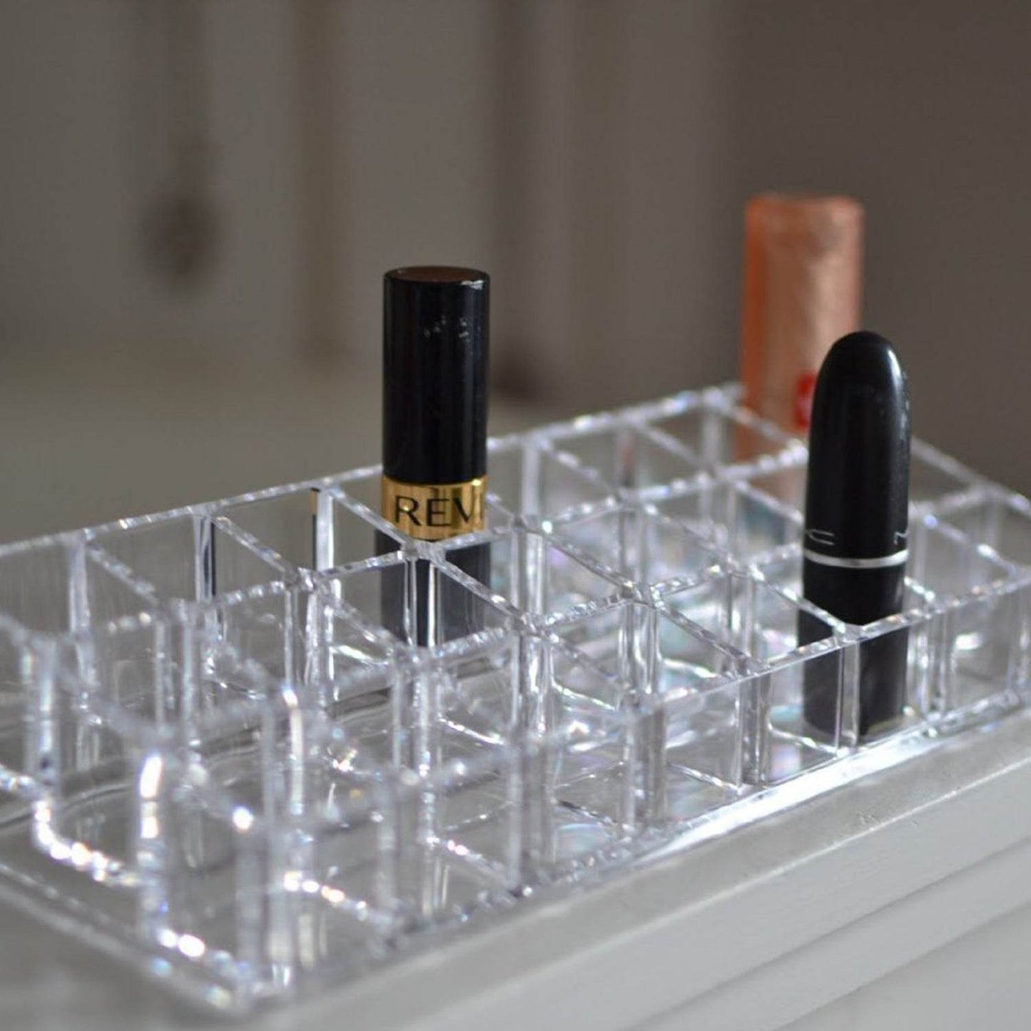 Acrylic Multi Purpose Lipstick Cosmetics Stand Display Holder 24 Section - infinityexculsivestore.com