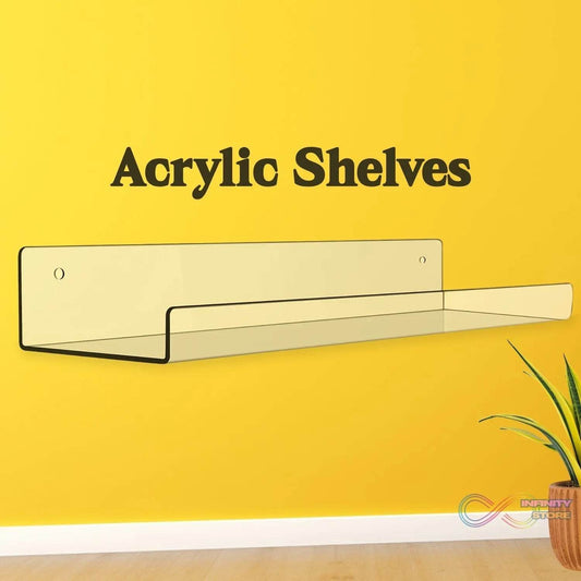 Acrylic Shelves, Clear Shelves Wall Mounted (38Γ11 Cm / 1 pc / With 2 Screw) - infinityexculsivestore.com