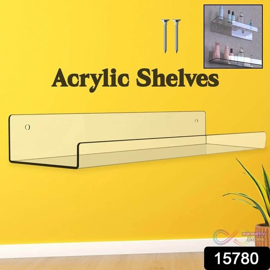 Acrylic Shelves, Clear Shelves Wall Mounted (38Γ11 Cm / 1 pc / With 2 Screw) - infinityexculsivestore.com