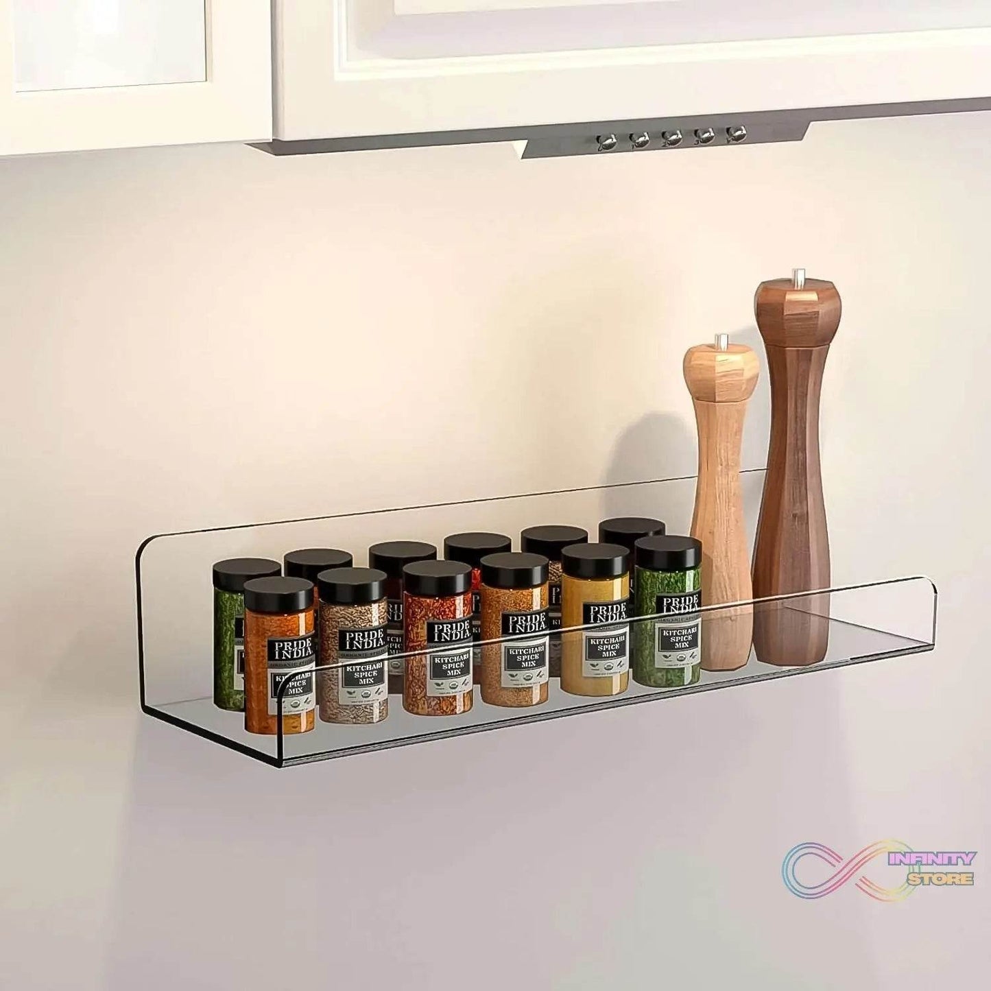 Acrylic Shelves, Clear Shelves Wall Mounted (38×11 Cm / 1 pc / With 2 Screw) - infinityexculsivestore.com