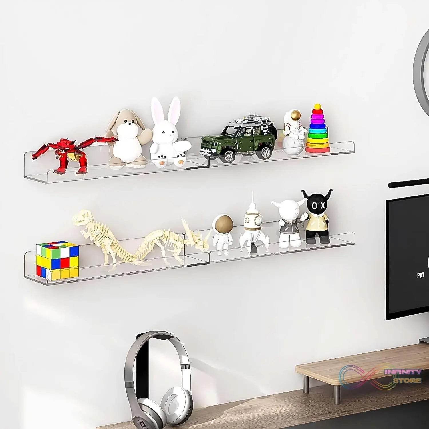 Acrylic Shelves, Clear Shelves Wall Mounted (38×11 Cm / 1 pc / With 2 Screw) - infinityexculsivestore.com