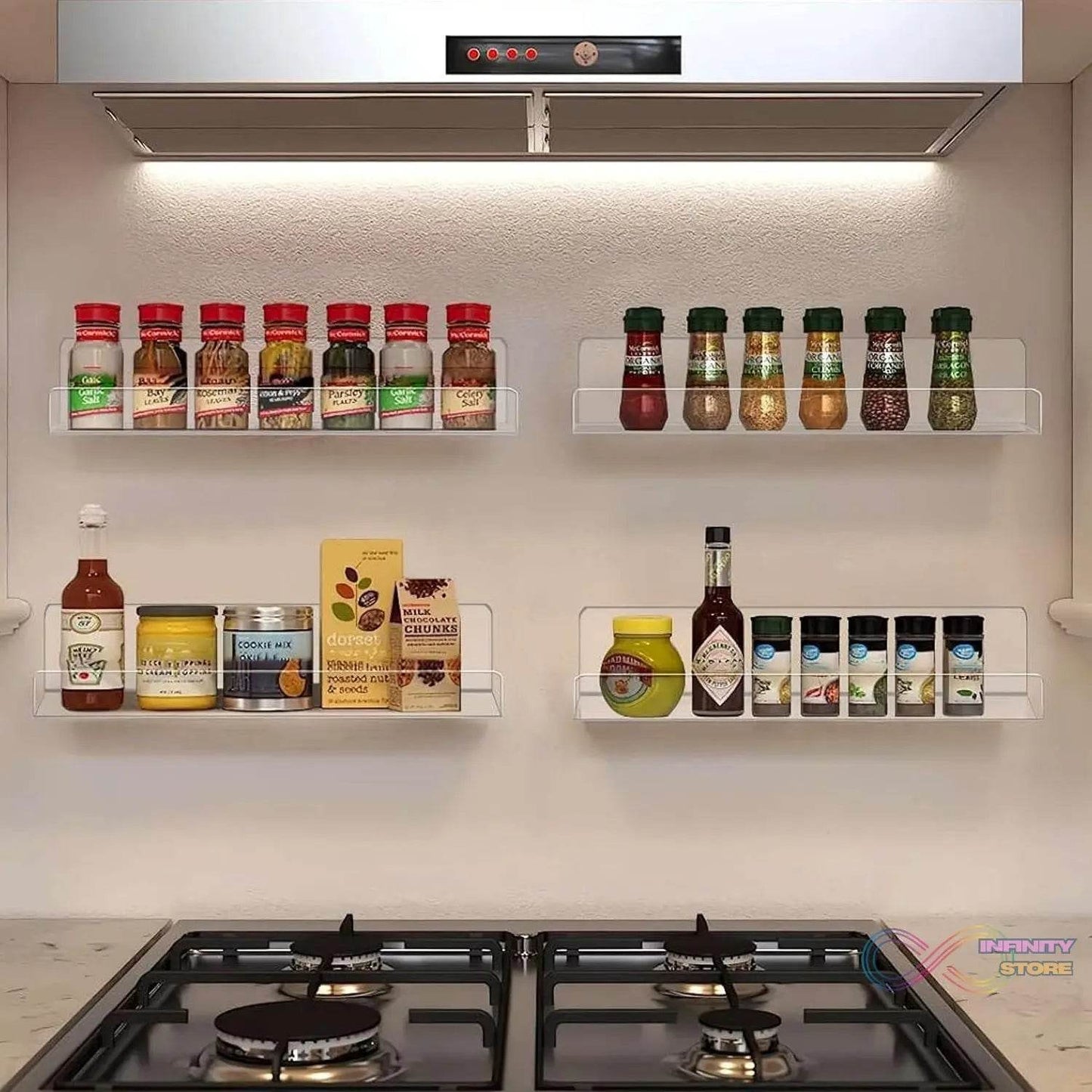 Acrylic Shelves, Clear Shelves Wall Mounted (38×11 Cm / 1 pc / With 2 Screw) - infinityexculsivestore.com