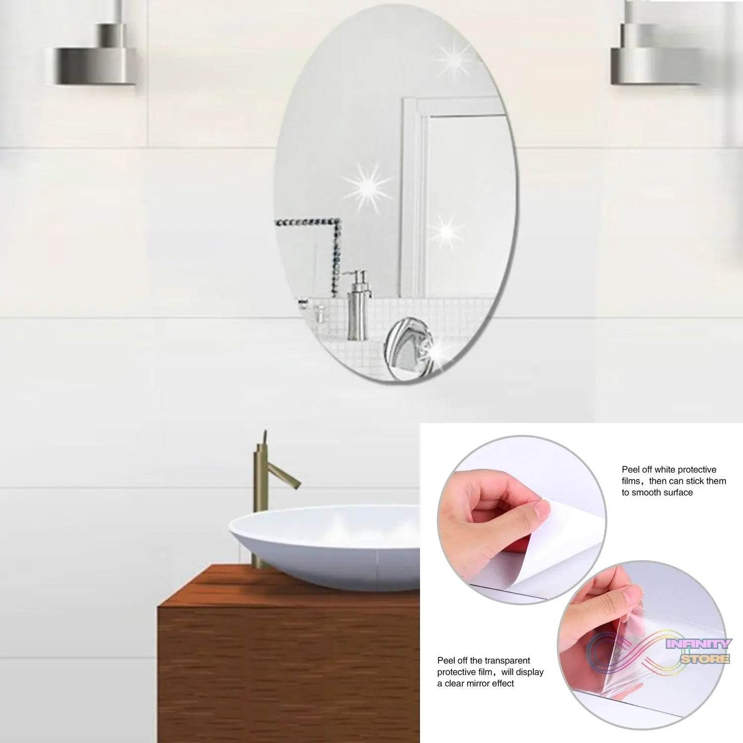 Adhesive Bathroom Mirror Wall - infinityexculsivestore.com