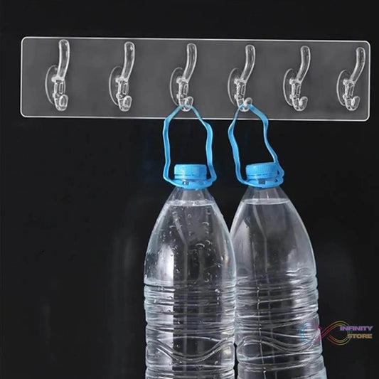 Adhesive Golden & Transparent Heavy Duty Wall Hook - infinityexculsivestore.com