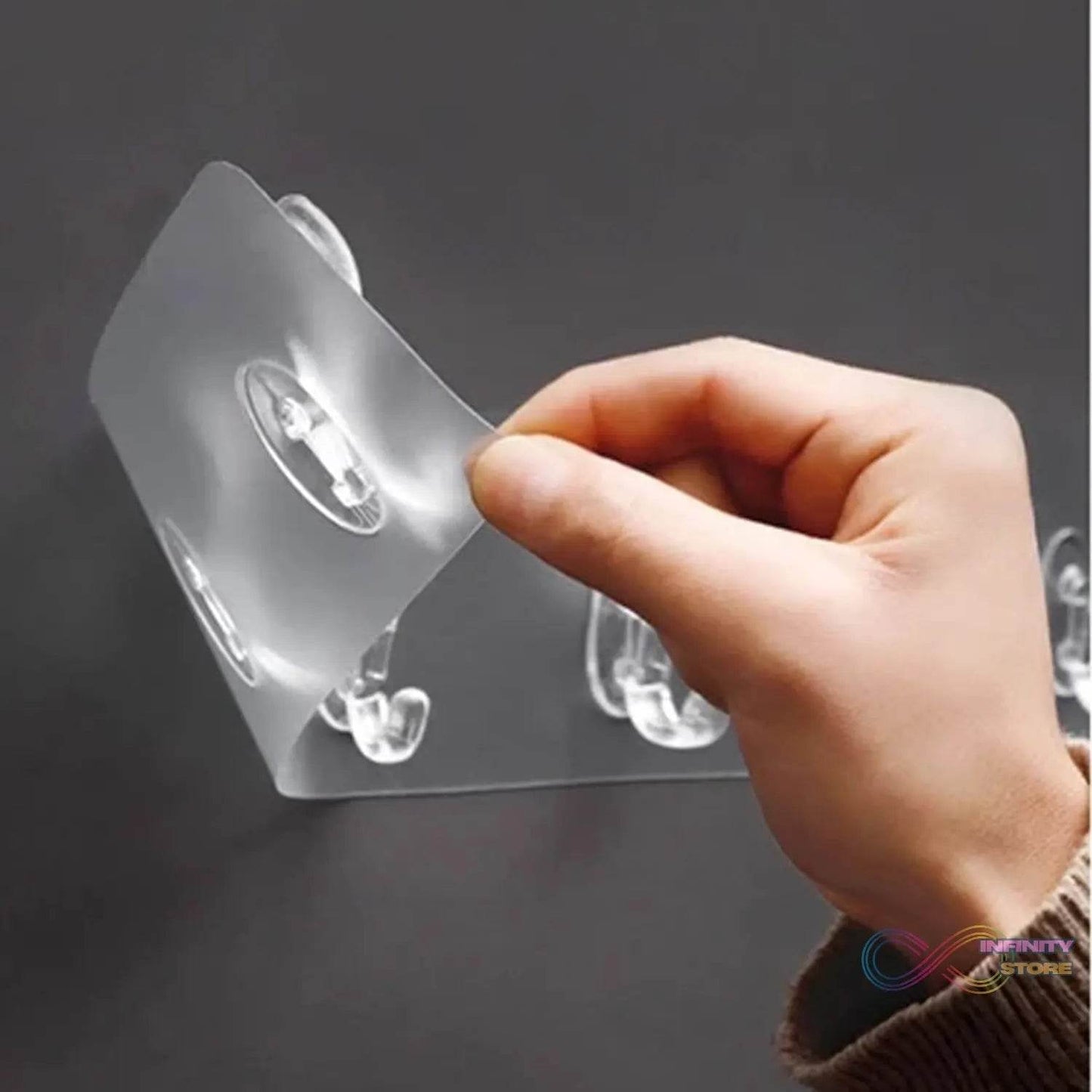 Adhesive Golden & Transparent Heavy Duty Wall Hook - infinityexculsivestore.com
