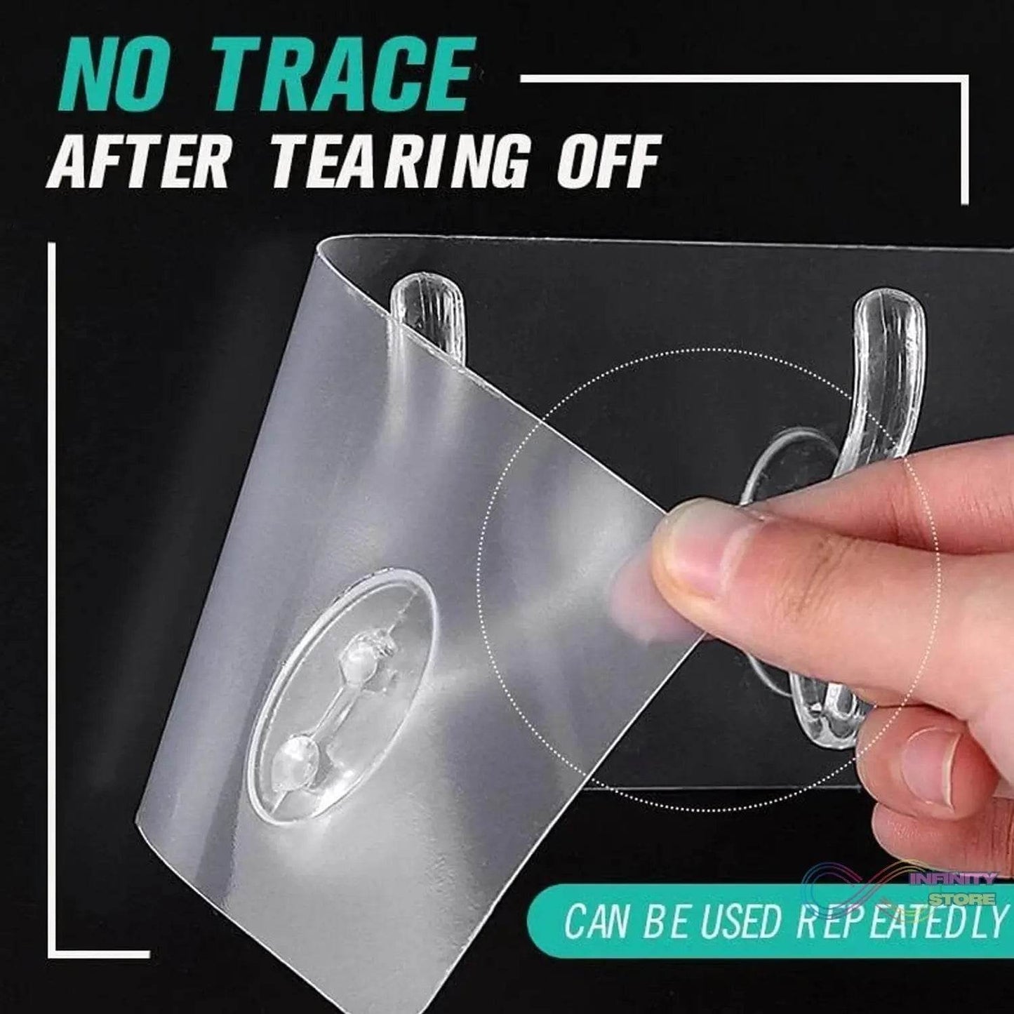 Adhesive Golden & Transparent Heavy Duty Wall Hook - infinityexculsivestore.com