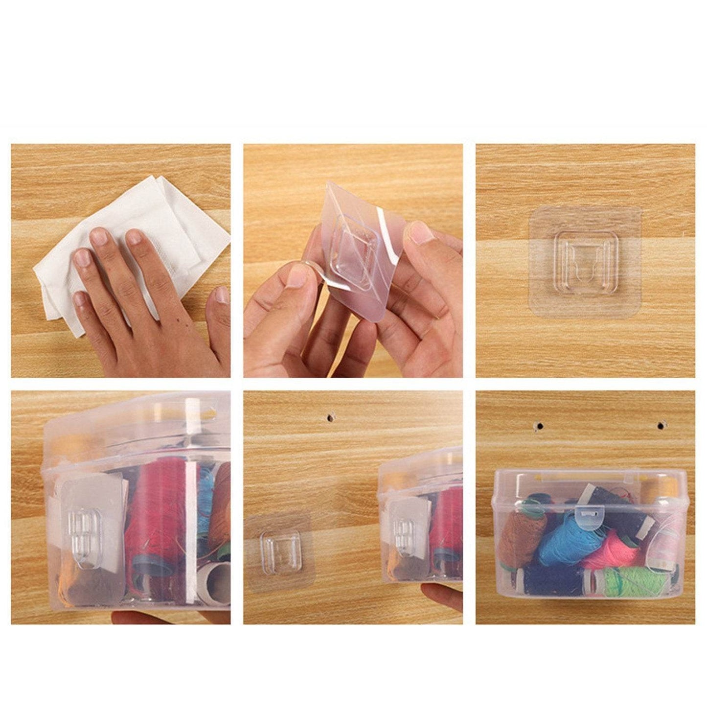 Adhesive Plastic Wall Hooks - Heavy Duty (1 Pair) - infinityexculsivestore.com