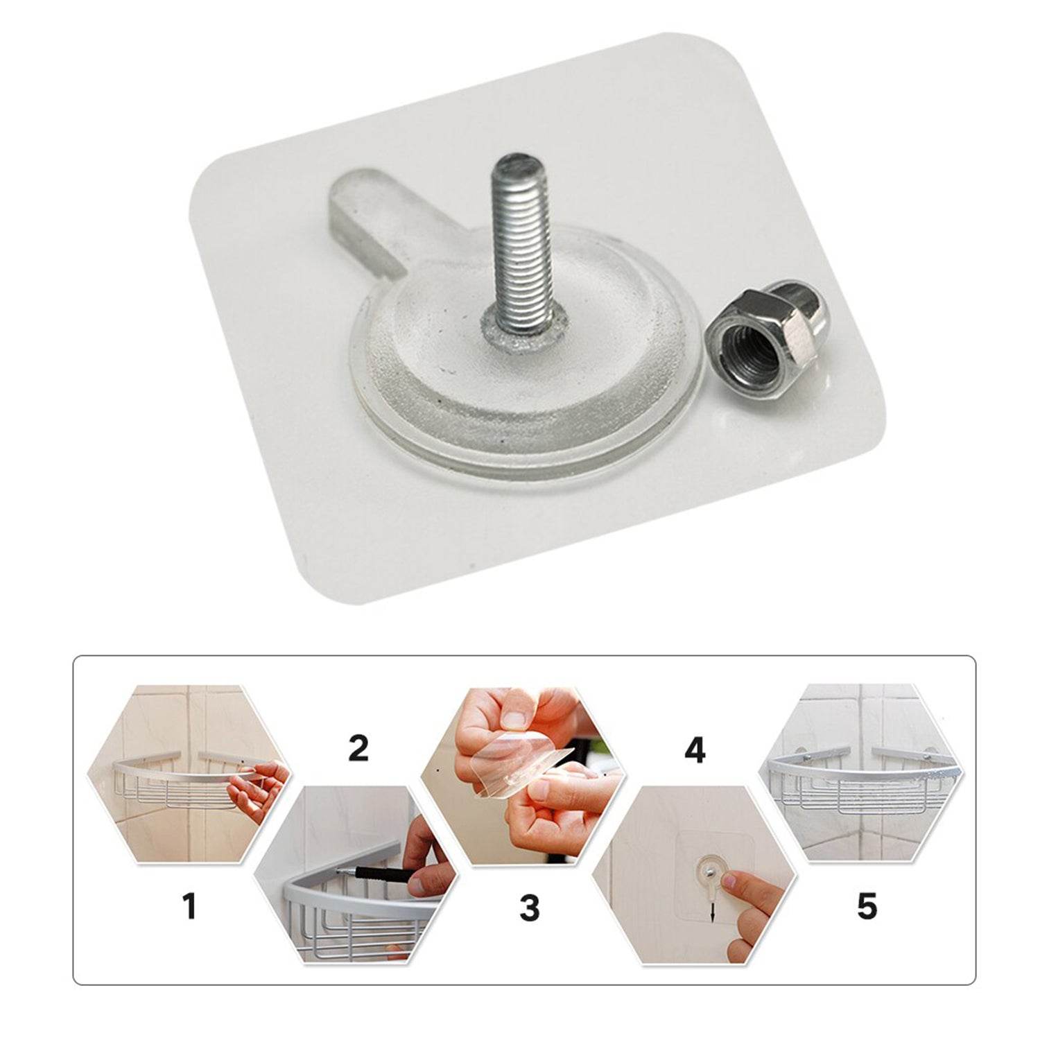 Adhesive Screw Wall Hook used in all kinds of places including household and offices for hanging and holding stuffs etc. - infinityexculsivestore.com