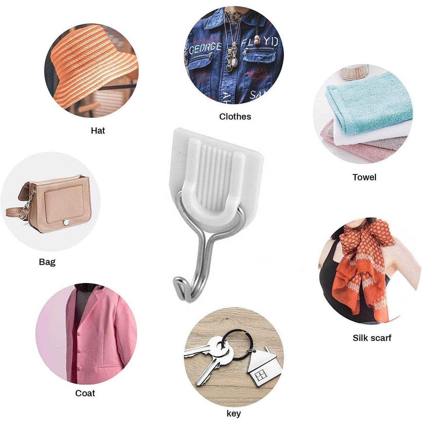 Adhesive Sticker ABS Plastic Hook Towel Hanger for Kitchen / Bathroom - infinityexculsivestore.com