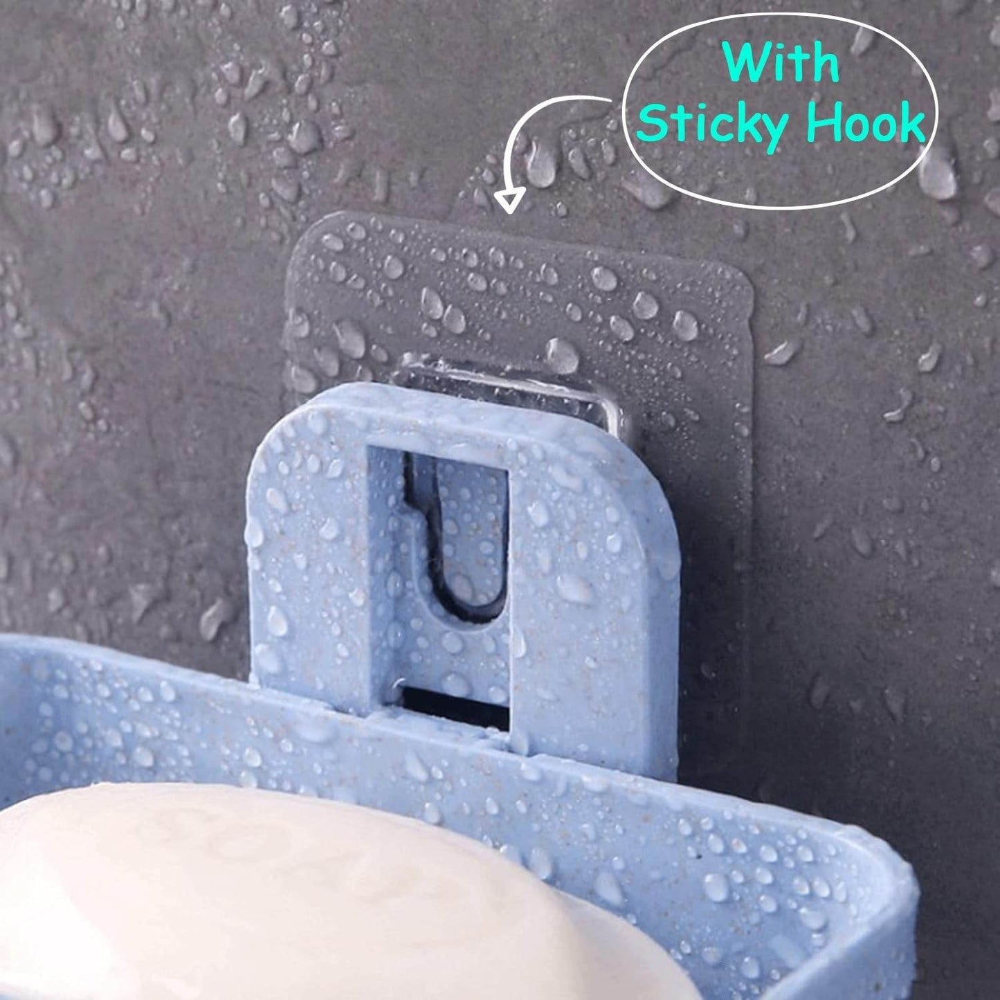 Adhesive Sticker Soap 2 Layer Dish Holder Wall Mounted Bathroom Shower Soap Holder Saver Box Storage Organizer Rack, ABS Plastic (Double Layers / 2 pcs set) - infinityexculsivestore.com