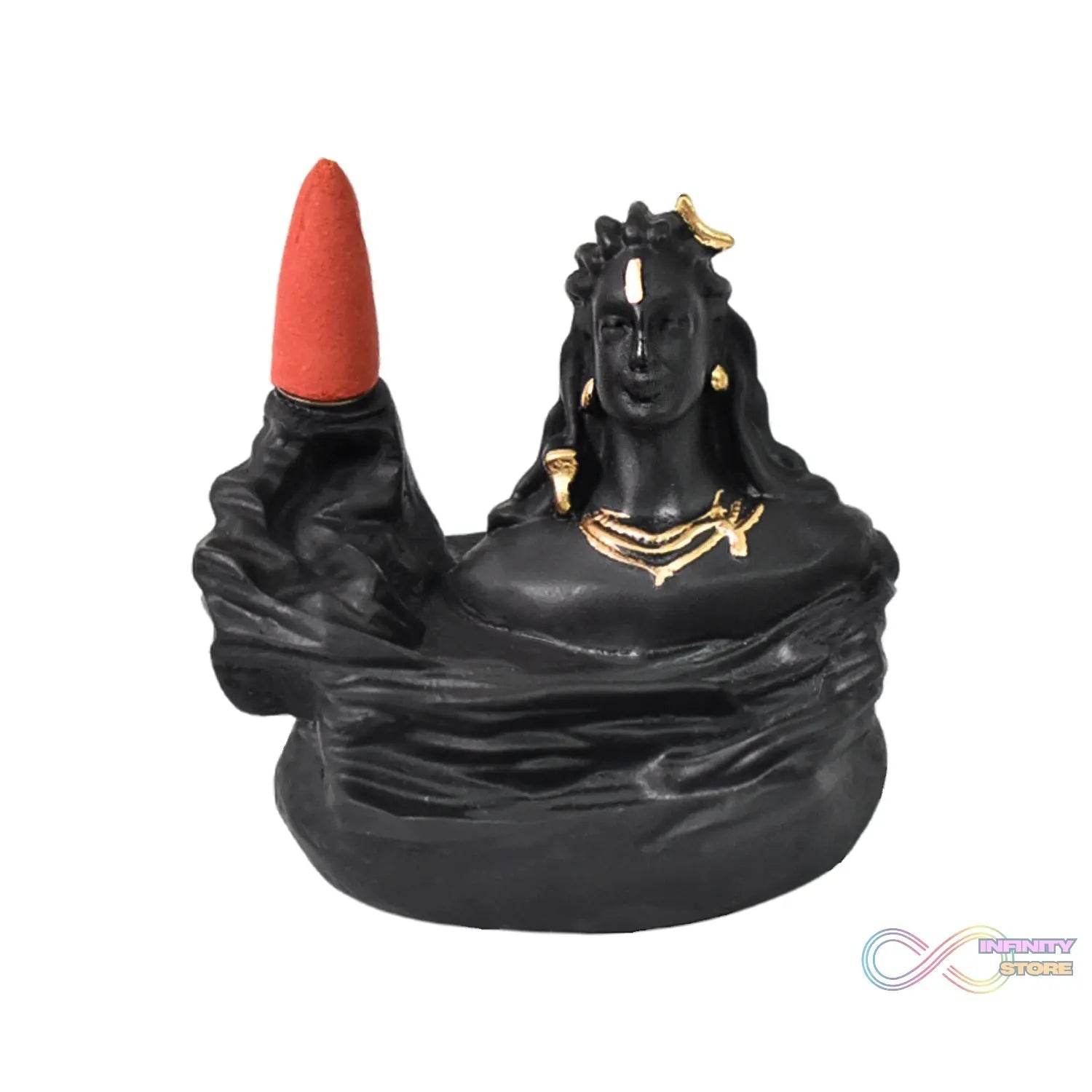 Adiyogi Shiva Backflow Smoke Fountain Incense Holder Burner (1 Pc) - infinityexculsivestore.com