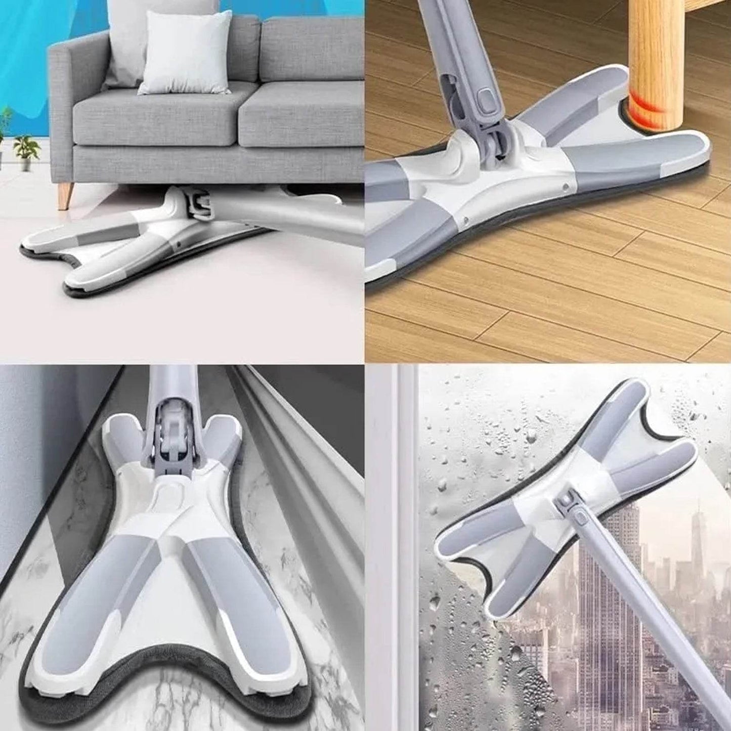 Adjustable 360° Flat Hand Mop: Floors, Walls, Ceilings (Easy Squeeze) - infinityexculsivestore.com