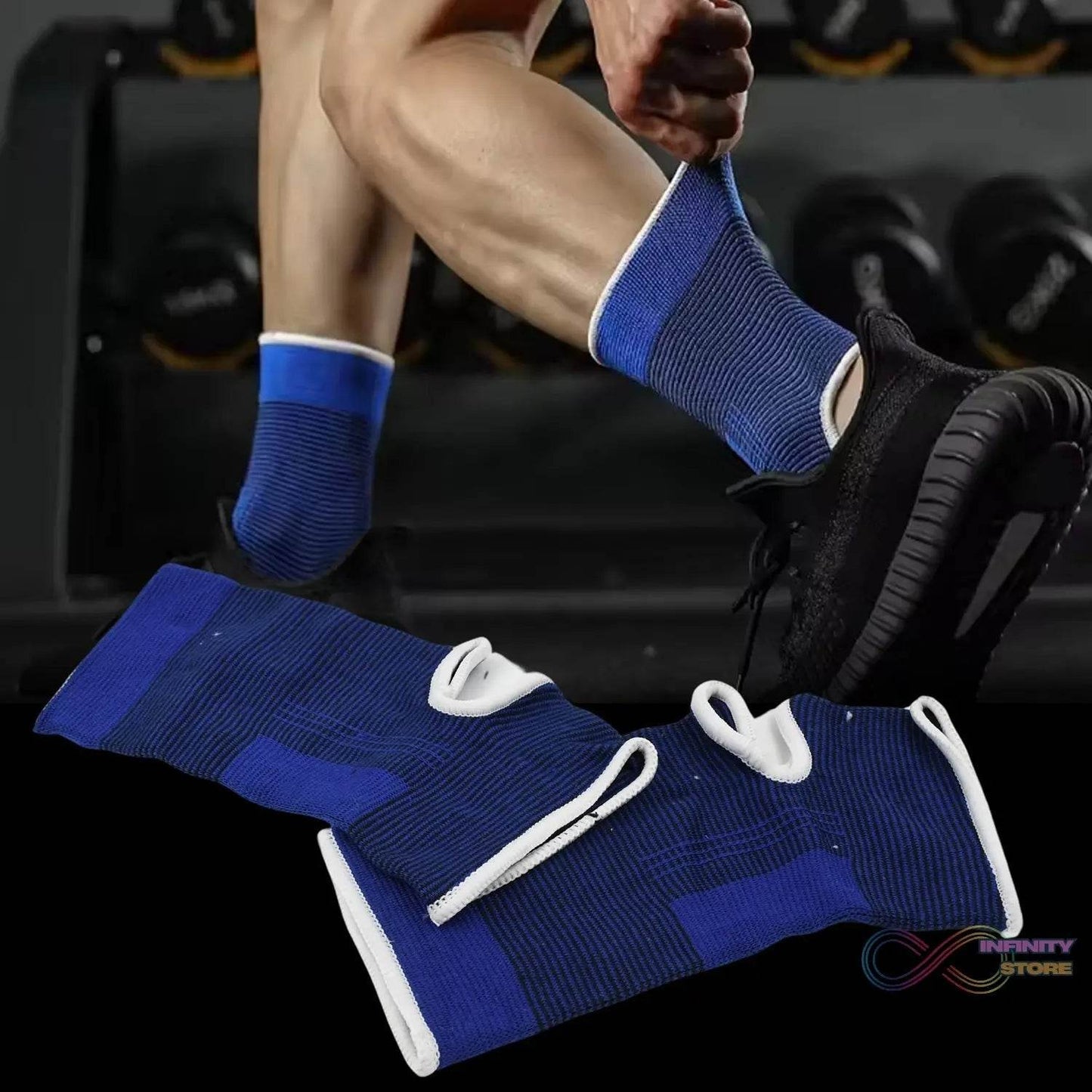 Adjustable Ankle Support Brace Cap Wrap Pad (1 Pair) - infinityexculsivestore.com