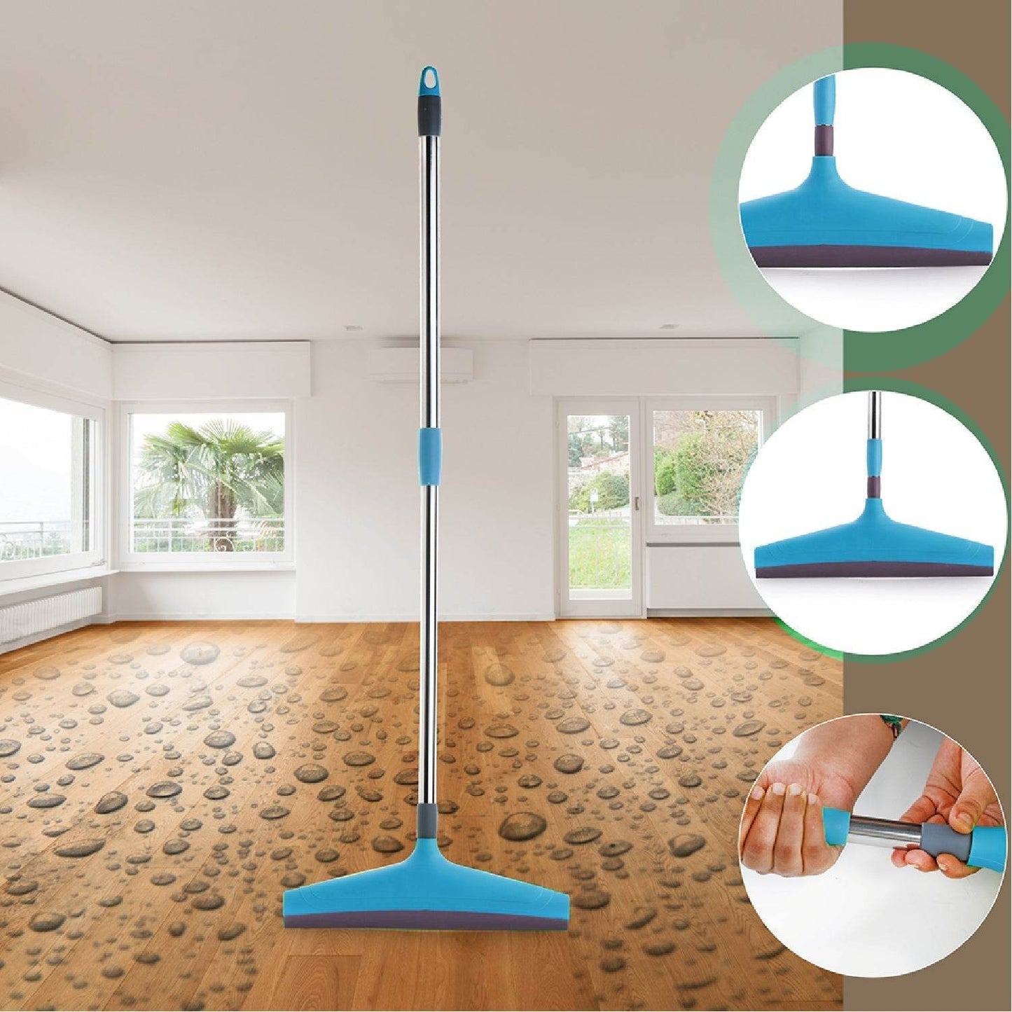 Adjustable Bathroom / Floor Stainless Steel Rod Wiper, Plastic Floor Wiper - infinityexculsivestore.com