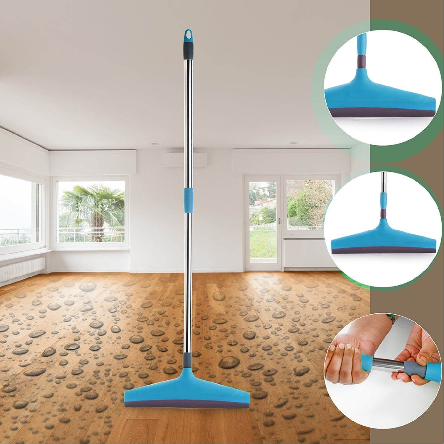 Adjustable Bathroom / Floor Stainless Steel Rod Wiper, Plastic Floor Wiper - infinityexculsivestore.com
