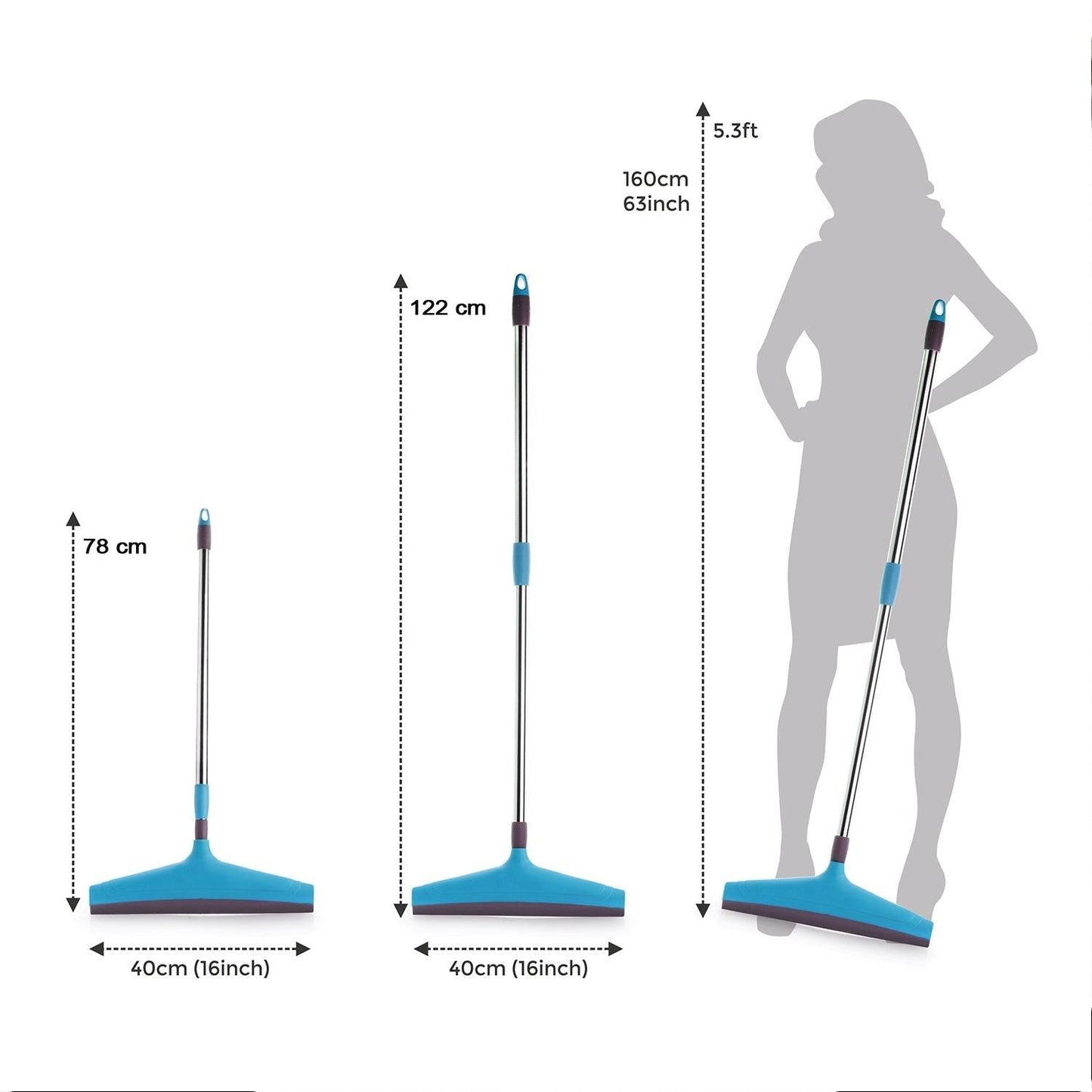 Adjustable Bathroom / Floor Stainless Steel Rod Wiper, Plastic Floor Wiper - infinityexculsivestore.com