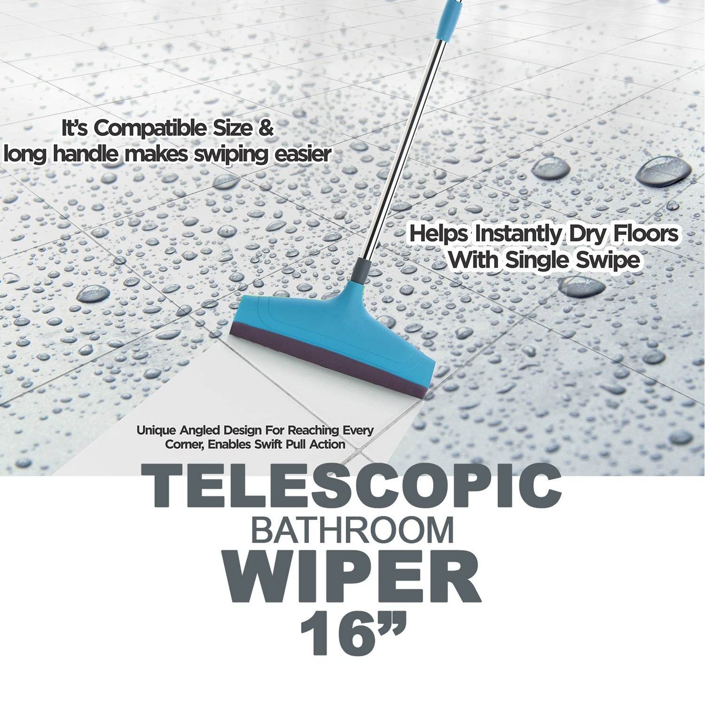 Adjustable Bathroom / Floor Stainless Steel Rod Wiper, Plastic Floor Wiper - infinityexculsivestore.com