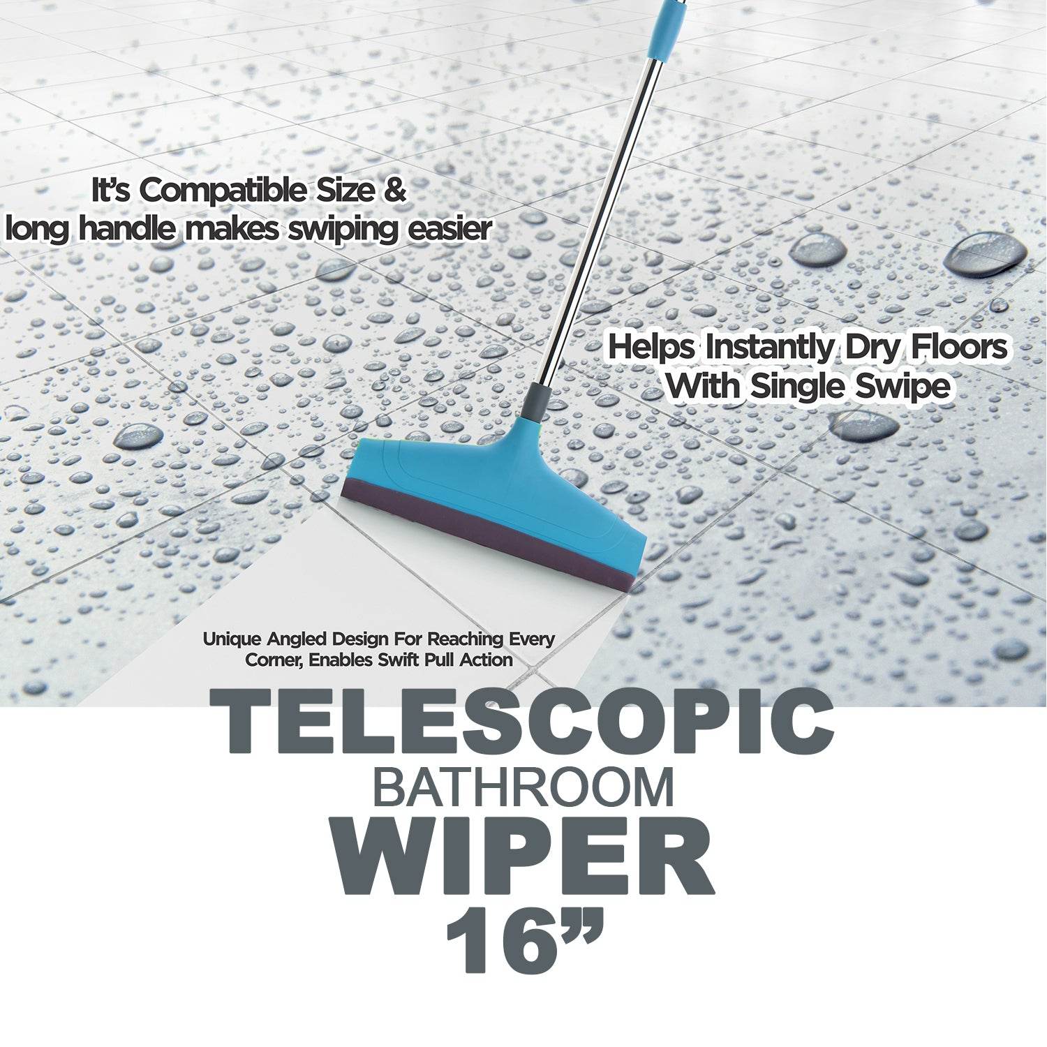 Adjustable Bathroom / Floor Stainless Steel Rod Wiper, Plastic Floor Wiper - infinityexculsivestore.com