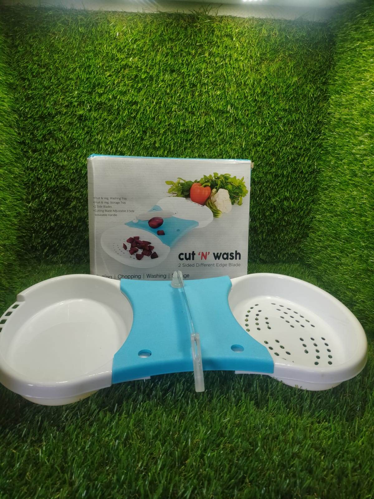 Adjustable Cut N Wash used in all kinds of household and kitchen purposes for cutting and washing simultaneously of vegetables and fruits etc. - infinityexculsivestore.com