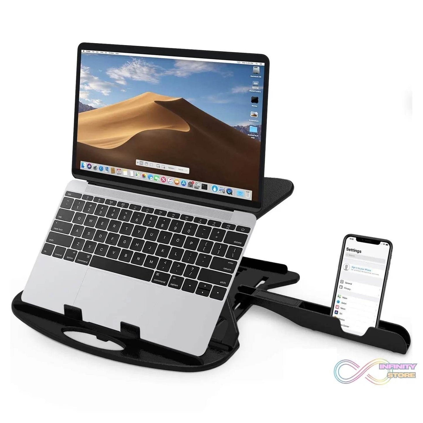 Adjustable Laptop Stand Patented Riser. With Portable Mobile Stand - infinityexculsivestore.com