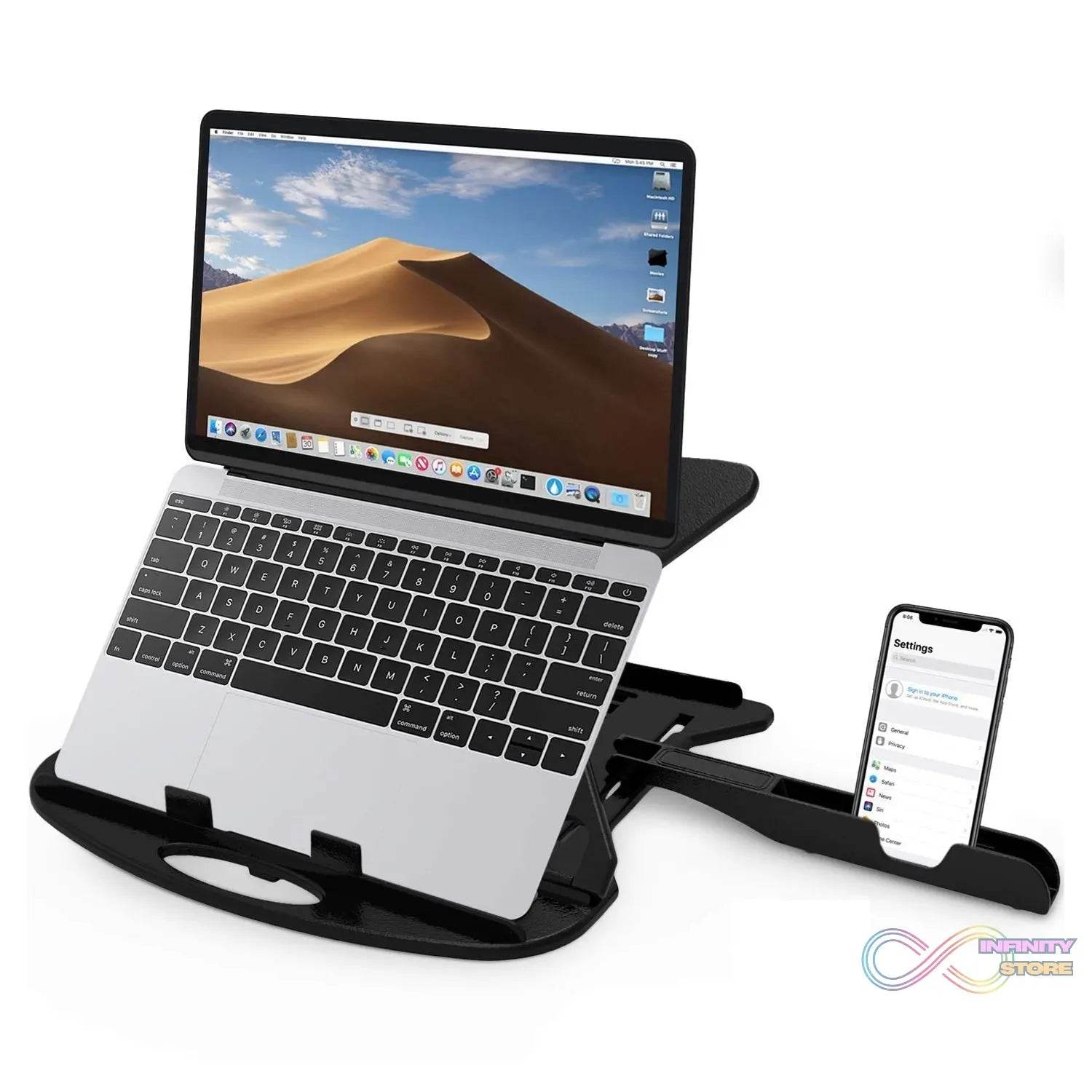 Adjustable Laptop Stand Patented Riser. With Portable Mobile Stand - infinityexculsivestore.com