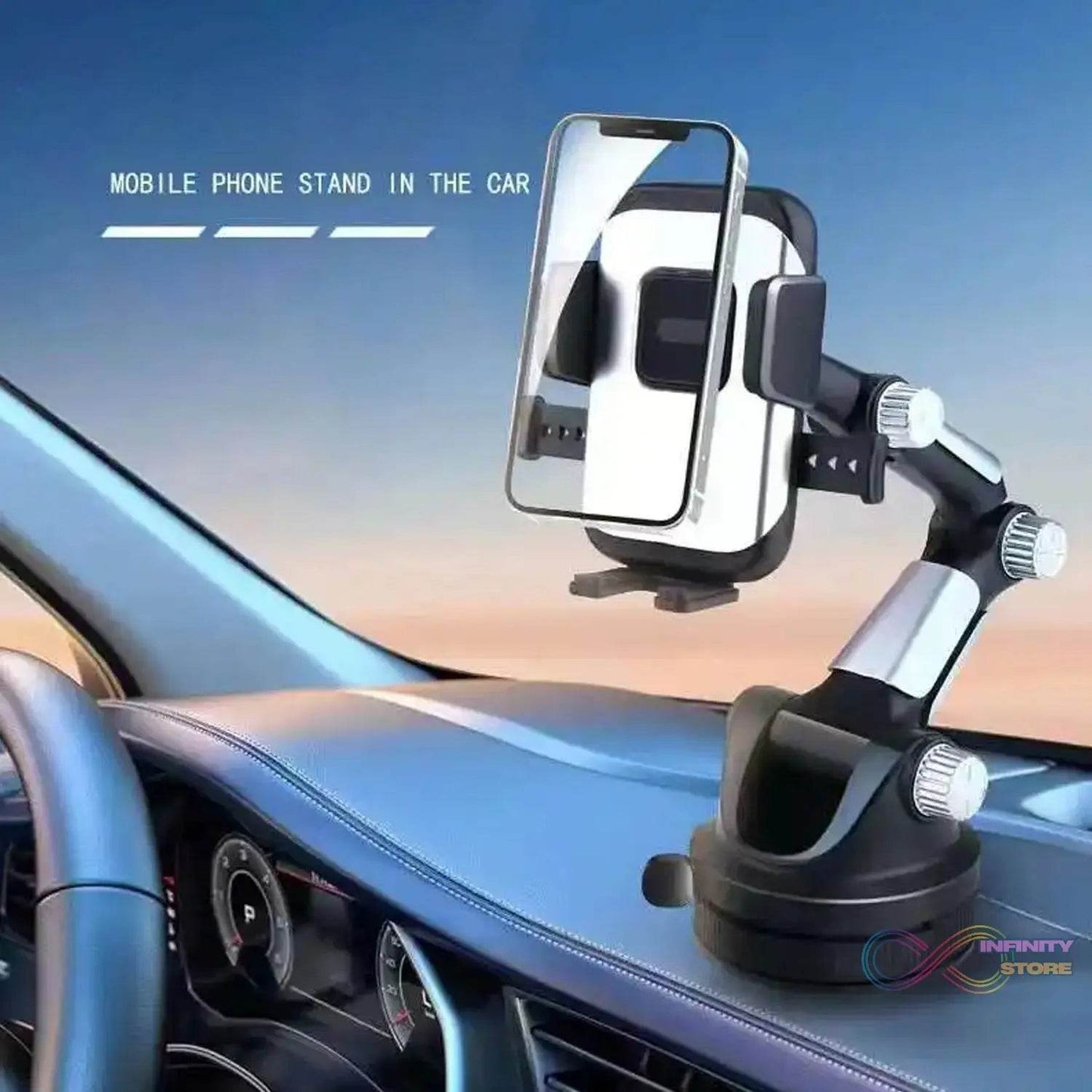 Adjustable Long-Arm Suction Cup Car Phone Holder (1 Pc) - infinityexculsivestore.com