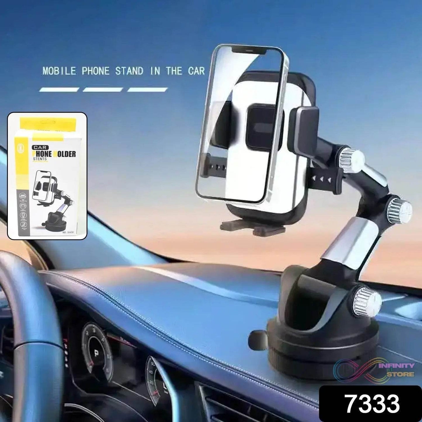 Adjustable Long-Arm Suction Cup Car Phone Holder (1 Pc) - infinityexculsivestore.com