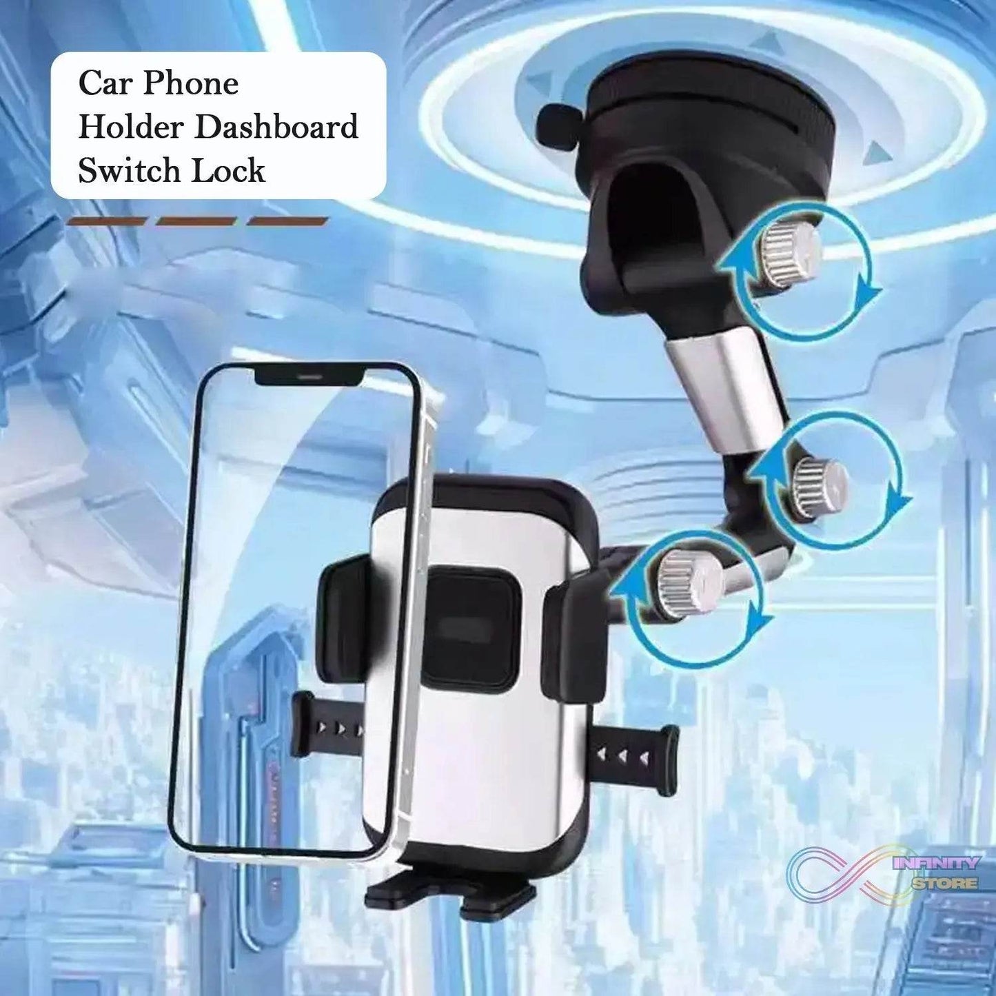 Adjustable Long-Arm Suction Cup Car Phone Holder (1 Pc) - infinityexculsivestore.com