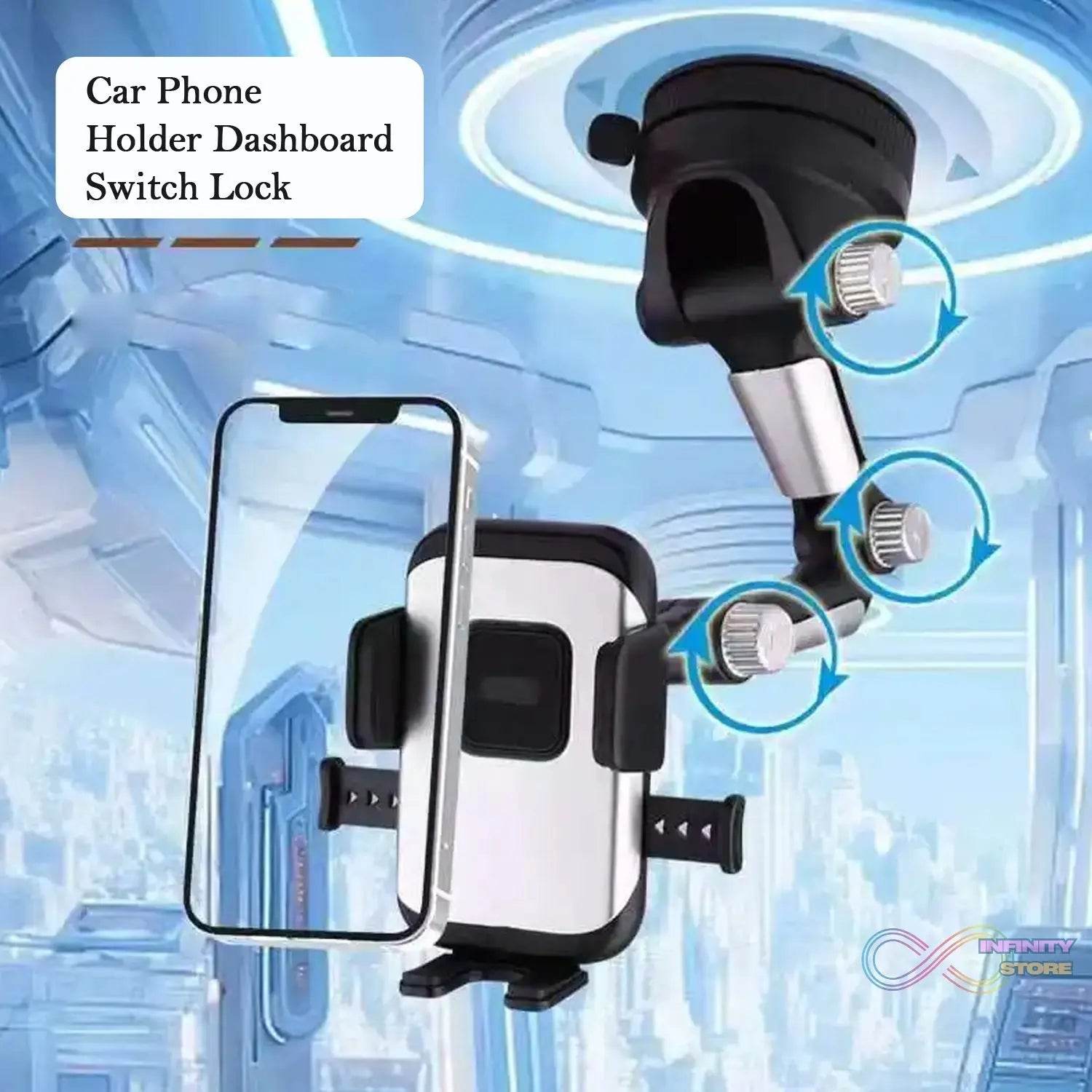 Adjustable Long-Arm Suction Cup Car Phone Holder (1 Pc) - infinityexculsivestore.com
