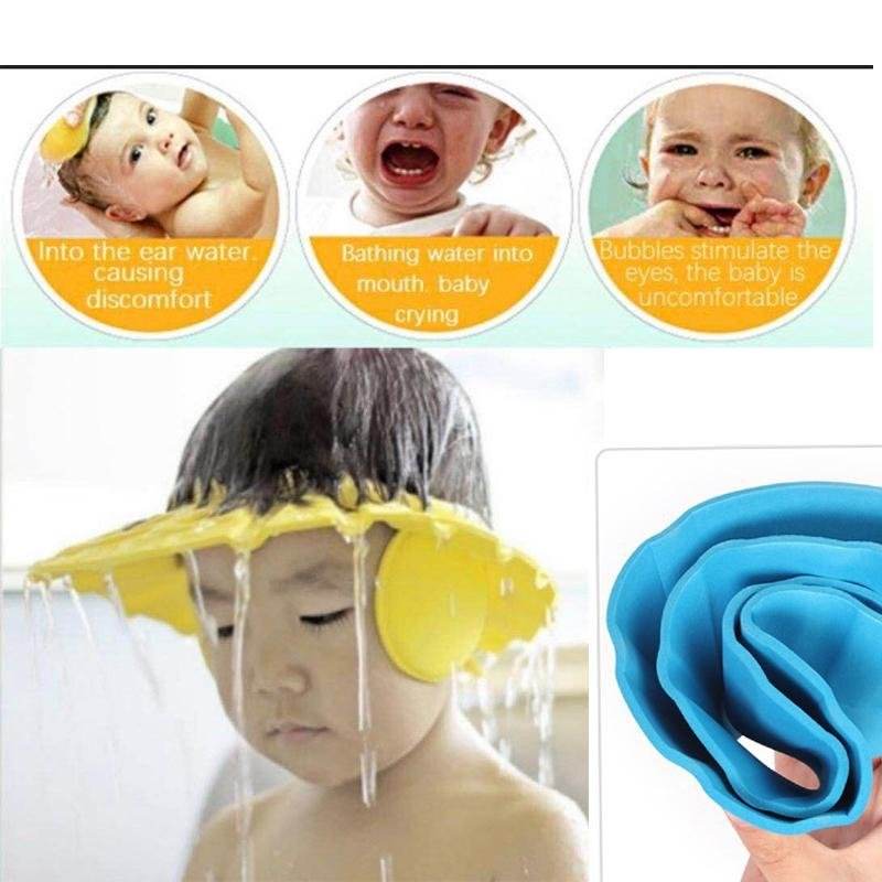 Adjustable Safe Soft Baby Shower cap - infinityexculsivestore.com