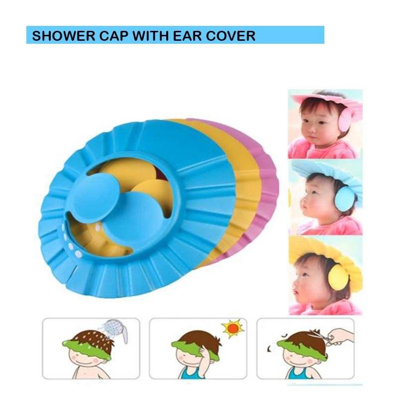 Adjustable Safe Soft Baby Shower cap - infinityexculsivestore.com