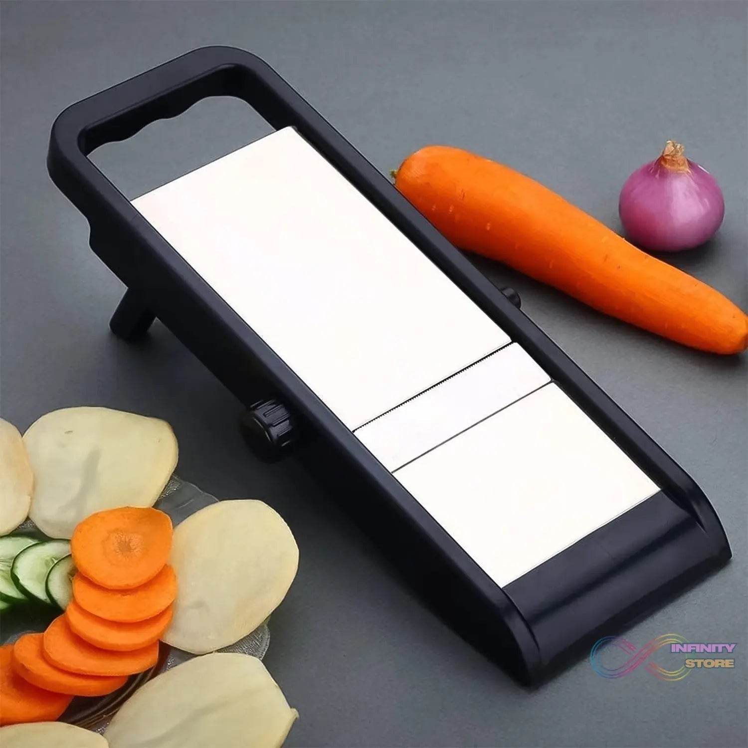 Adjustable Slicer, Stainless Steel and Plastic Premium Multipurpose Potato / Onion Slicer and Grater (1 Pc) - infinityexculsivestore.com
