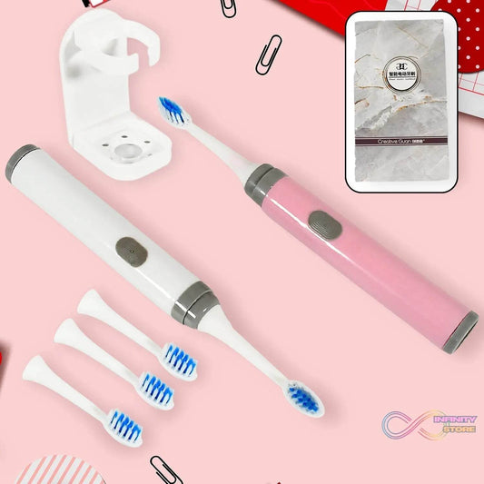 Adult Waterproof Electric Toothbrush Strong Sonic Charging with 4 Toothbrush Head and a toothbrush holder - infinityexculsivestore.com